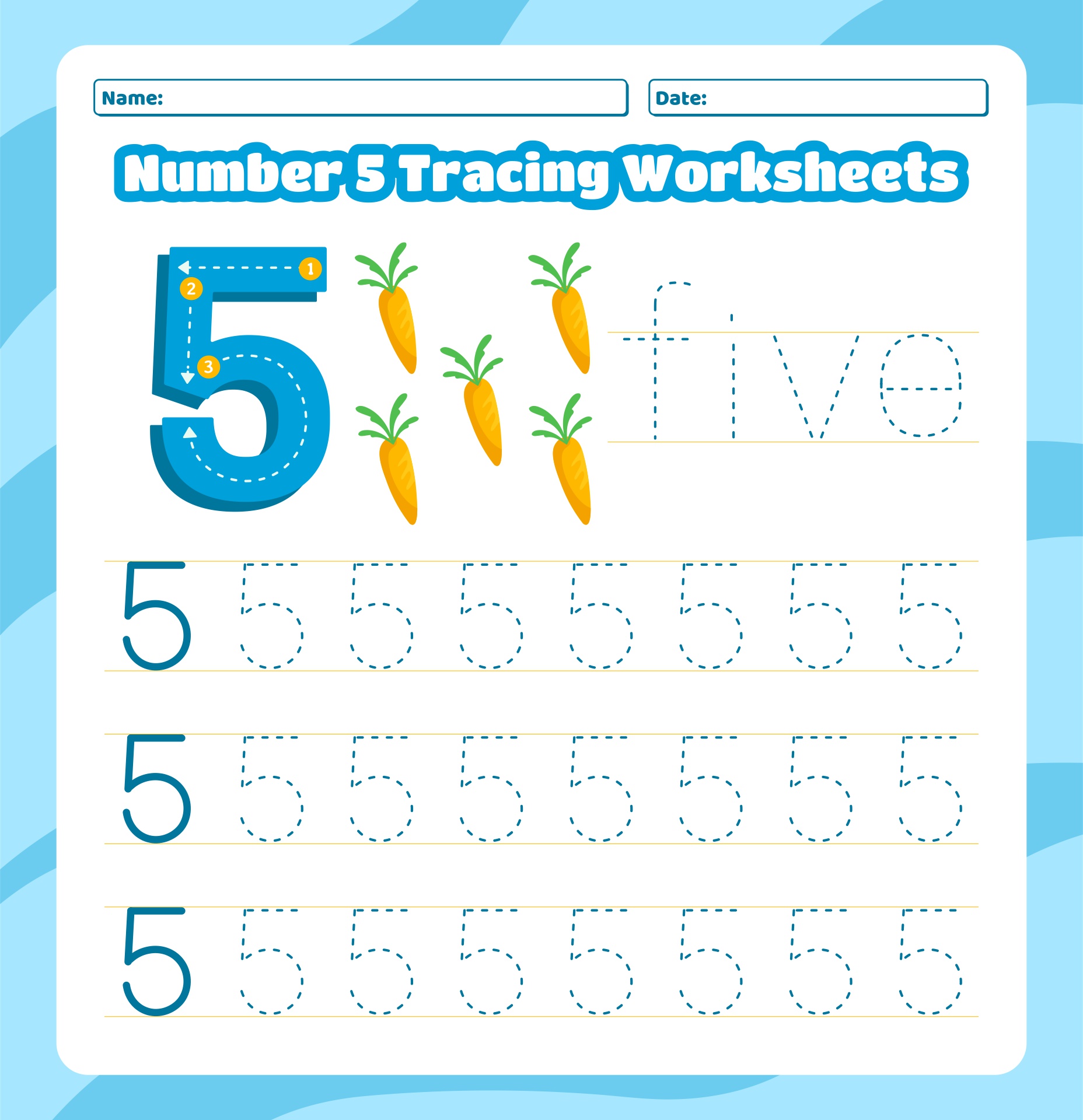 Tracing Numbers Worksheets For Kindergarten Printable