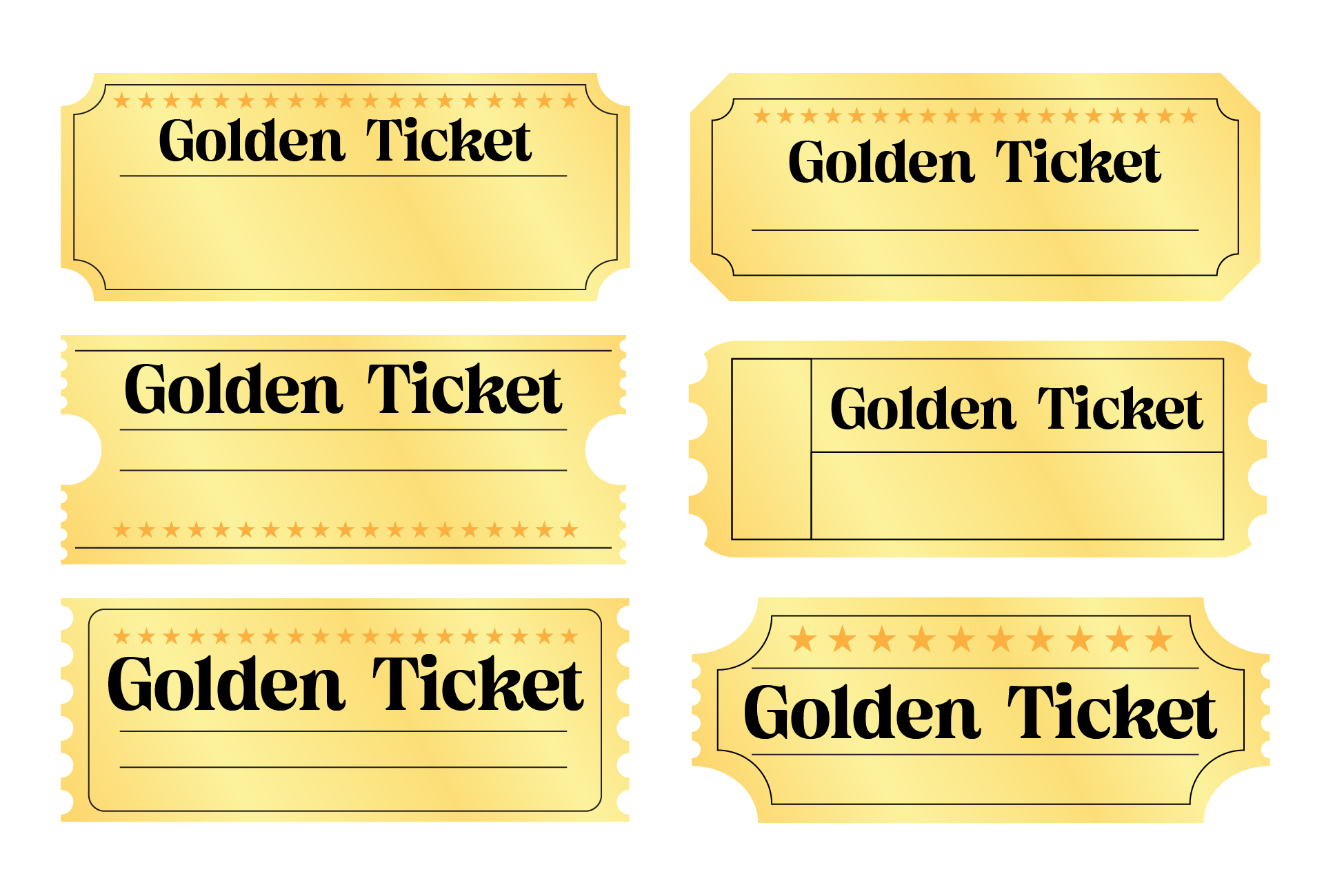 Winning Golden Ticket Decoration Printable Template