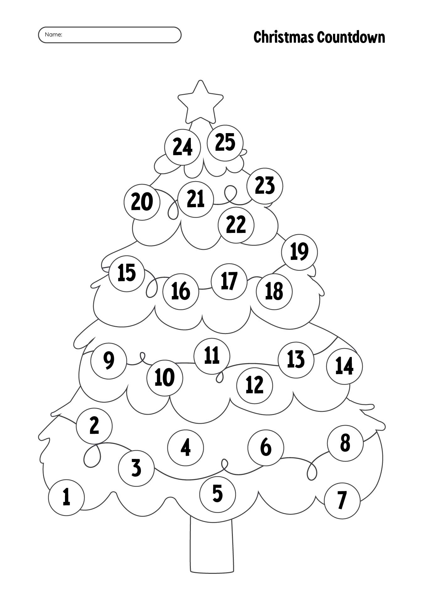 Christmas Countdown Printable Calendar And Learning Activity