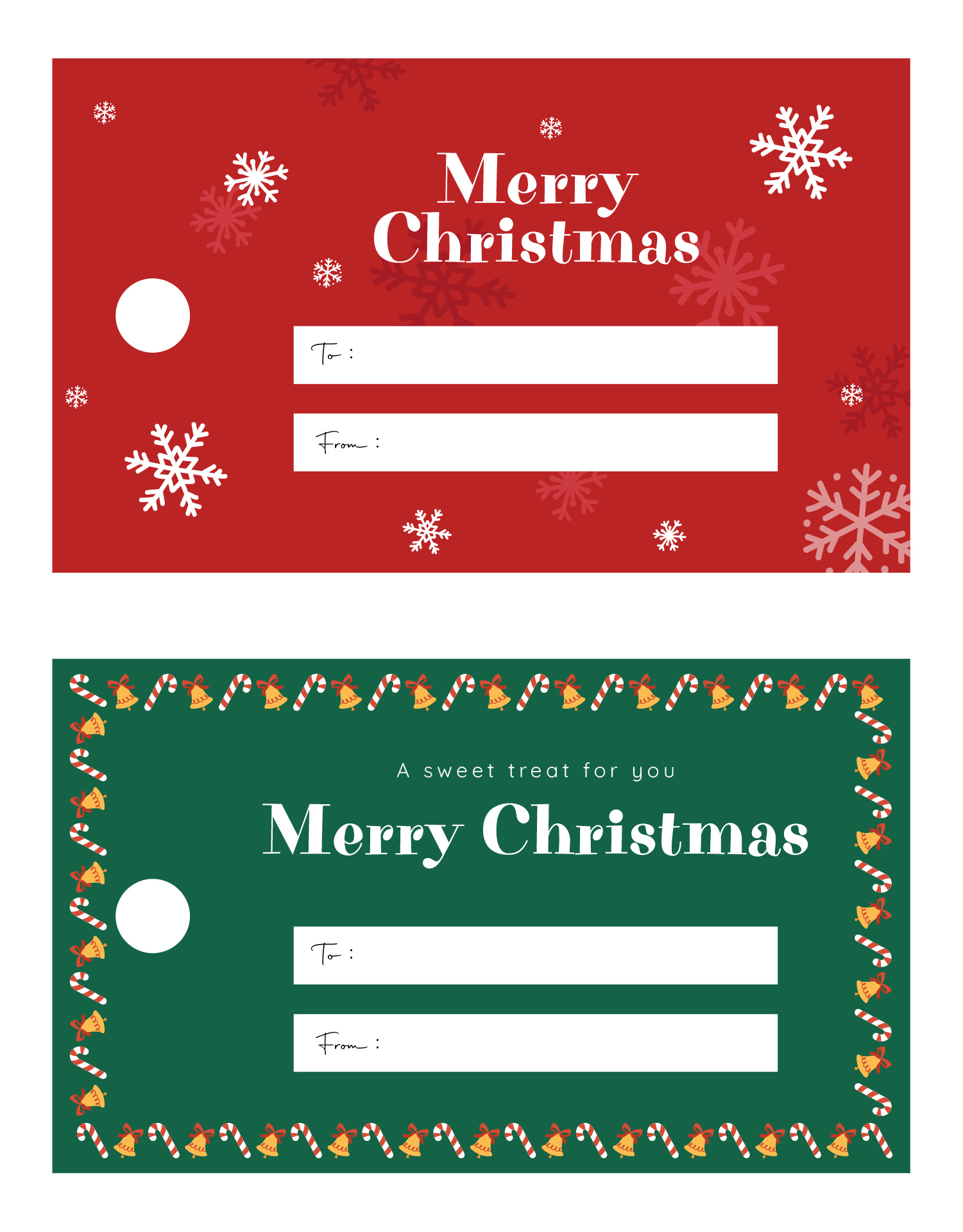 Holiday Gift Tag Templates Printable