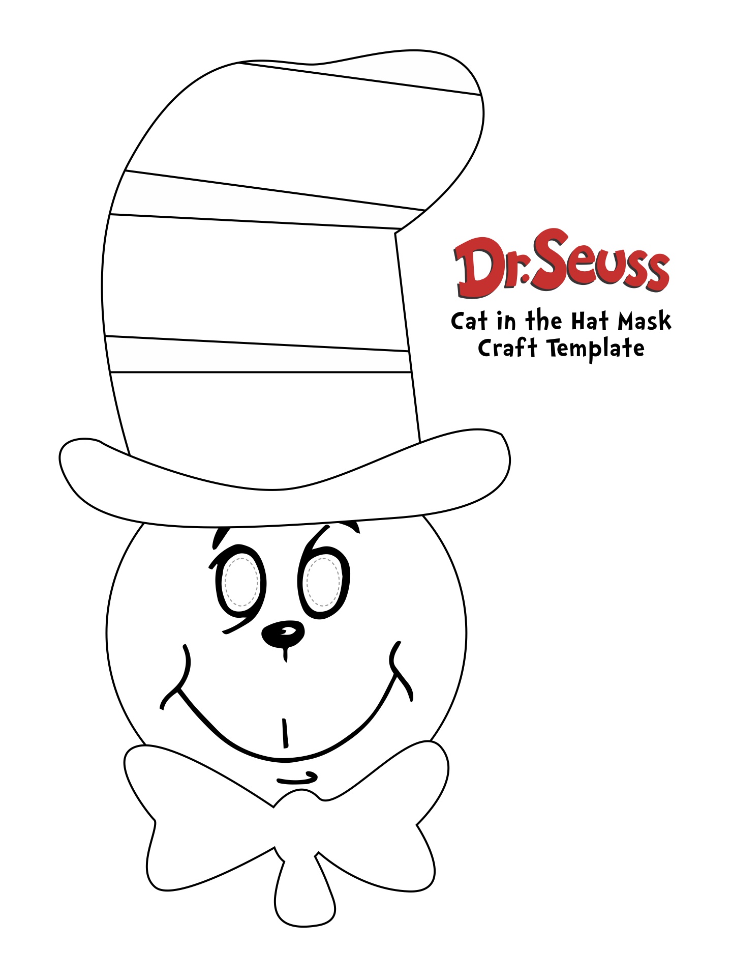 Cat In The Hat Mask Printable Papercraft Template