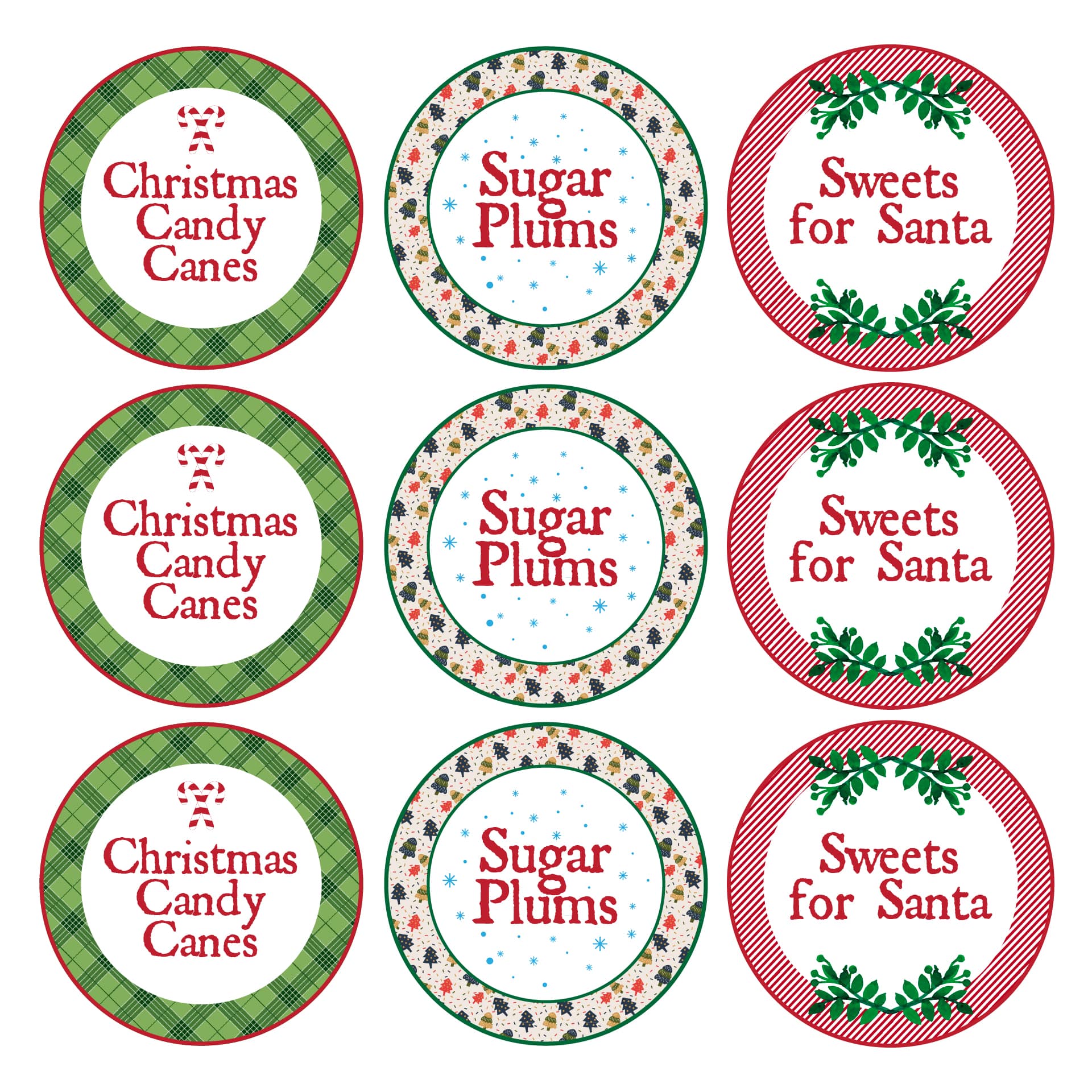 Christmas Candy Jar Printable Labels