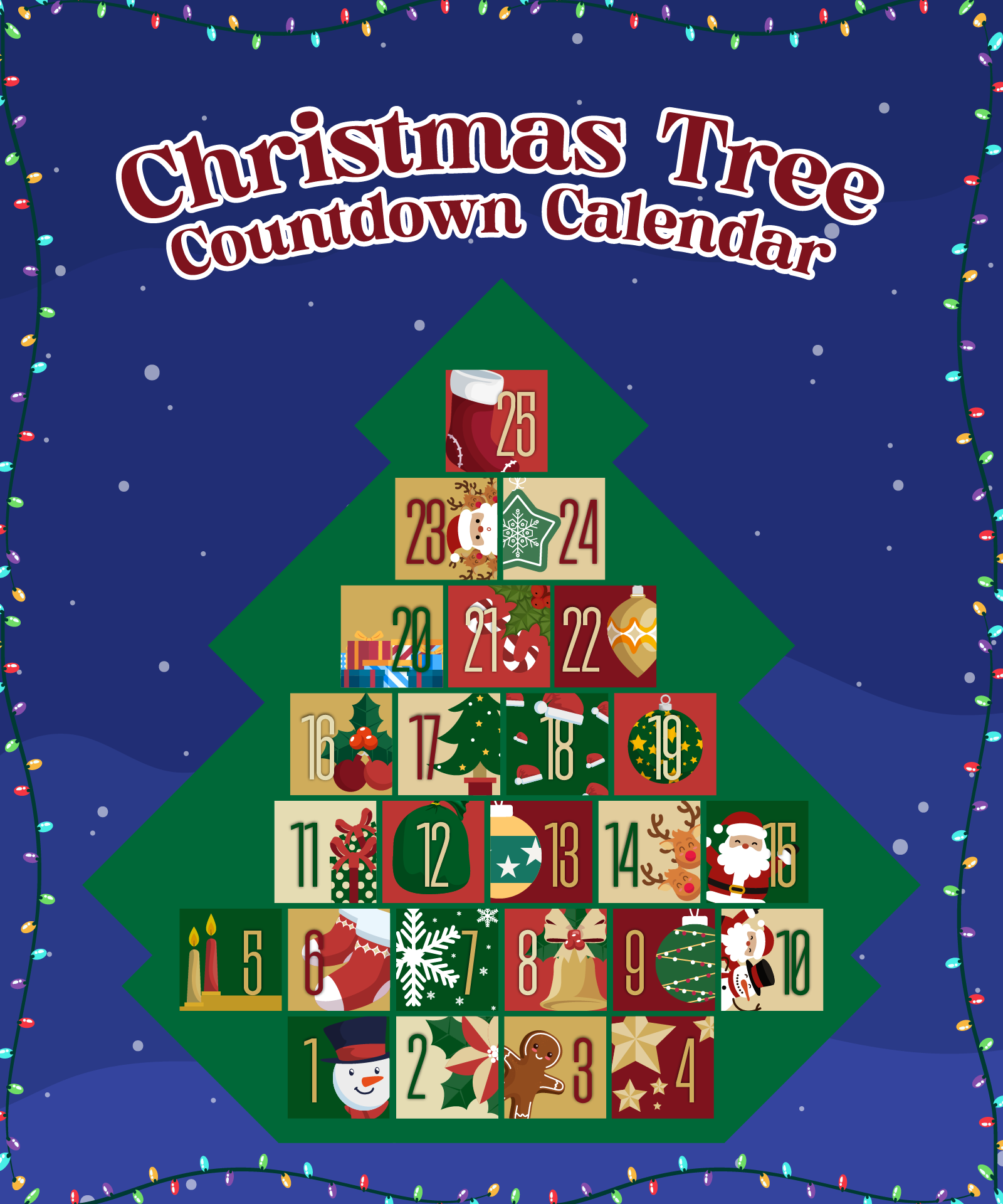 Christmas Tree Countdown Printable