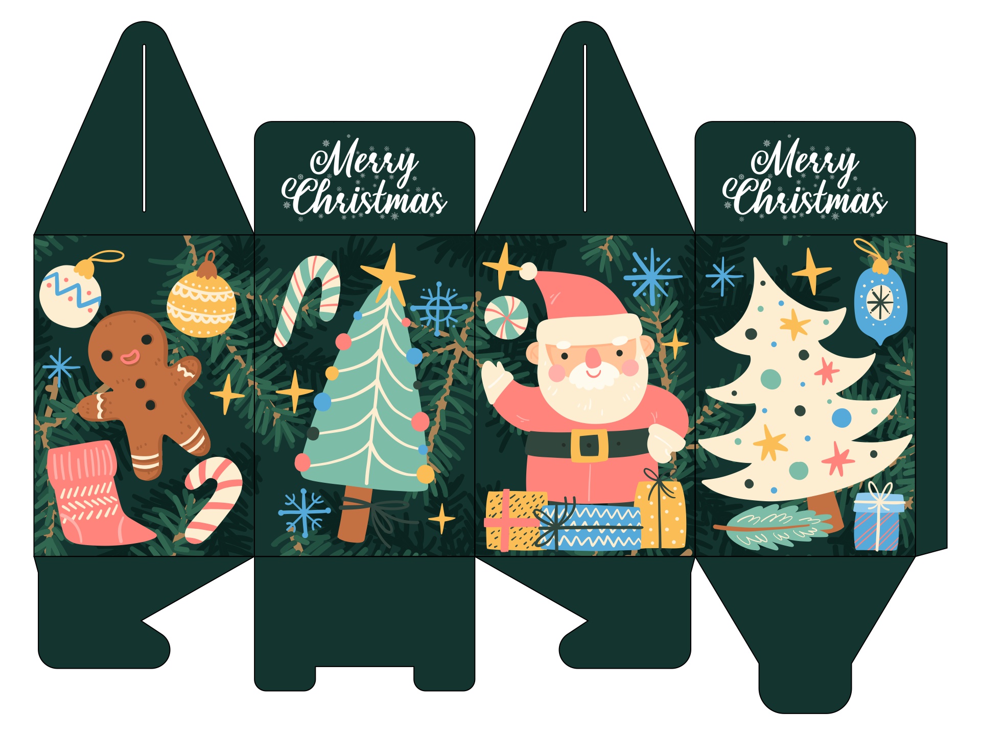 Printable Craft Template Christmas Gift Boxes For Kids