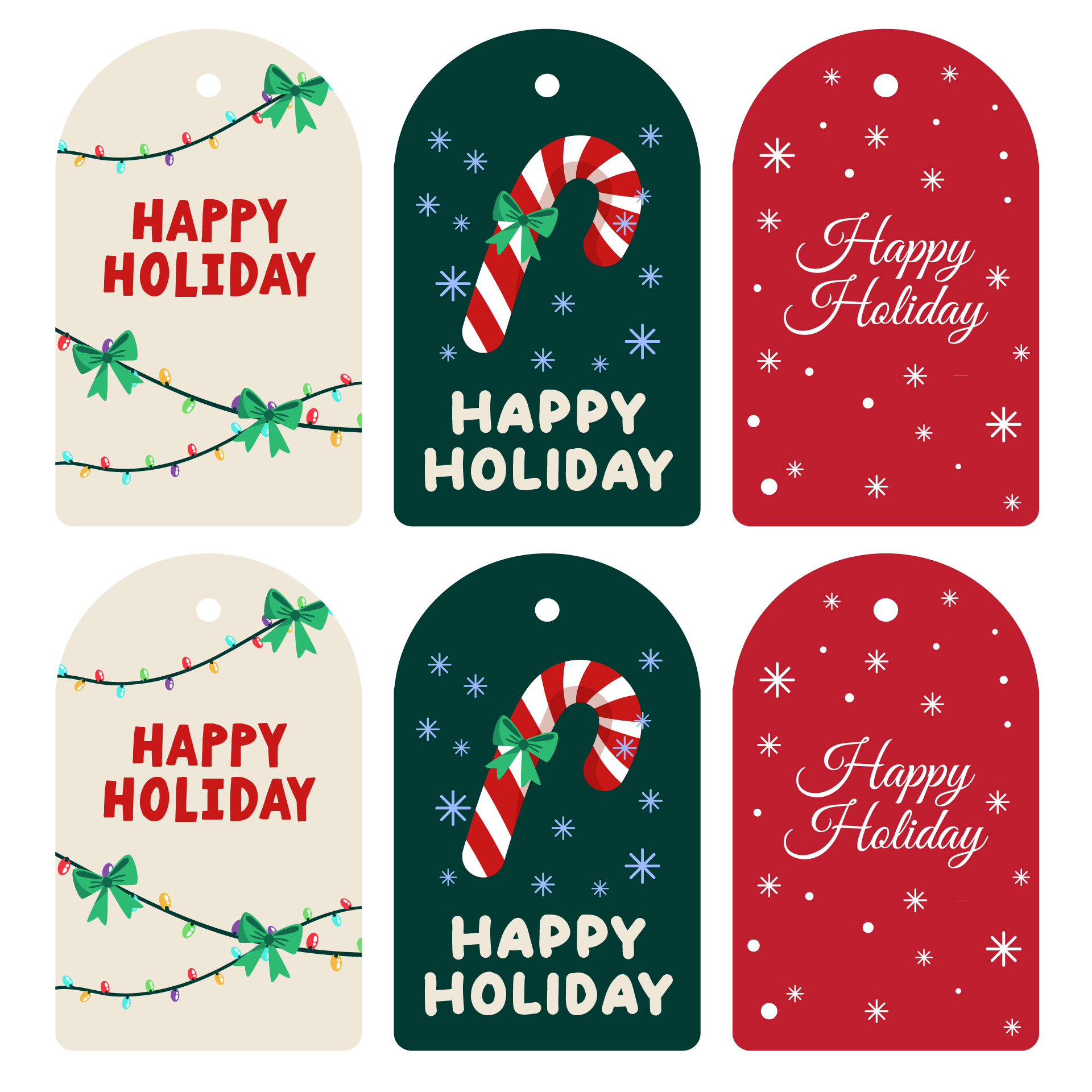 Printable Happy Holidays Mason Jar Labels