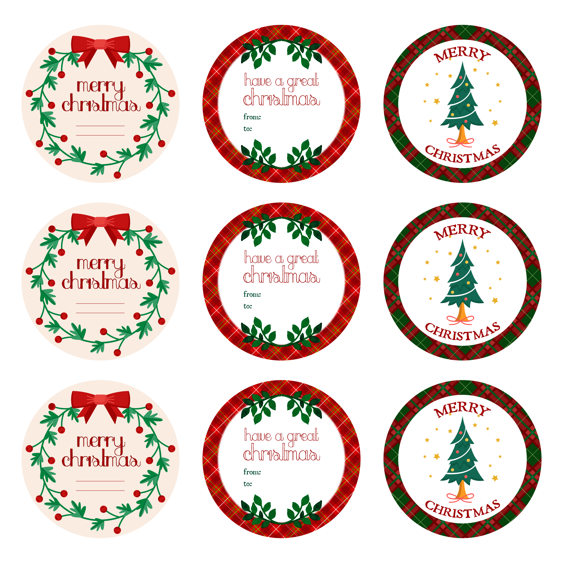 Printable Merry Christmas Mason Jar Gift Labels