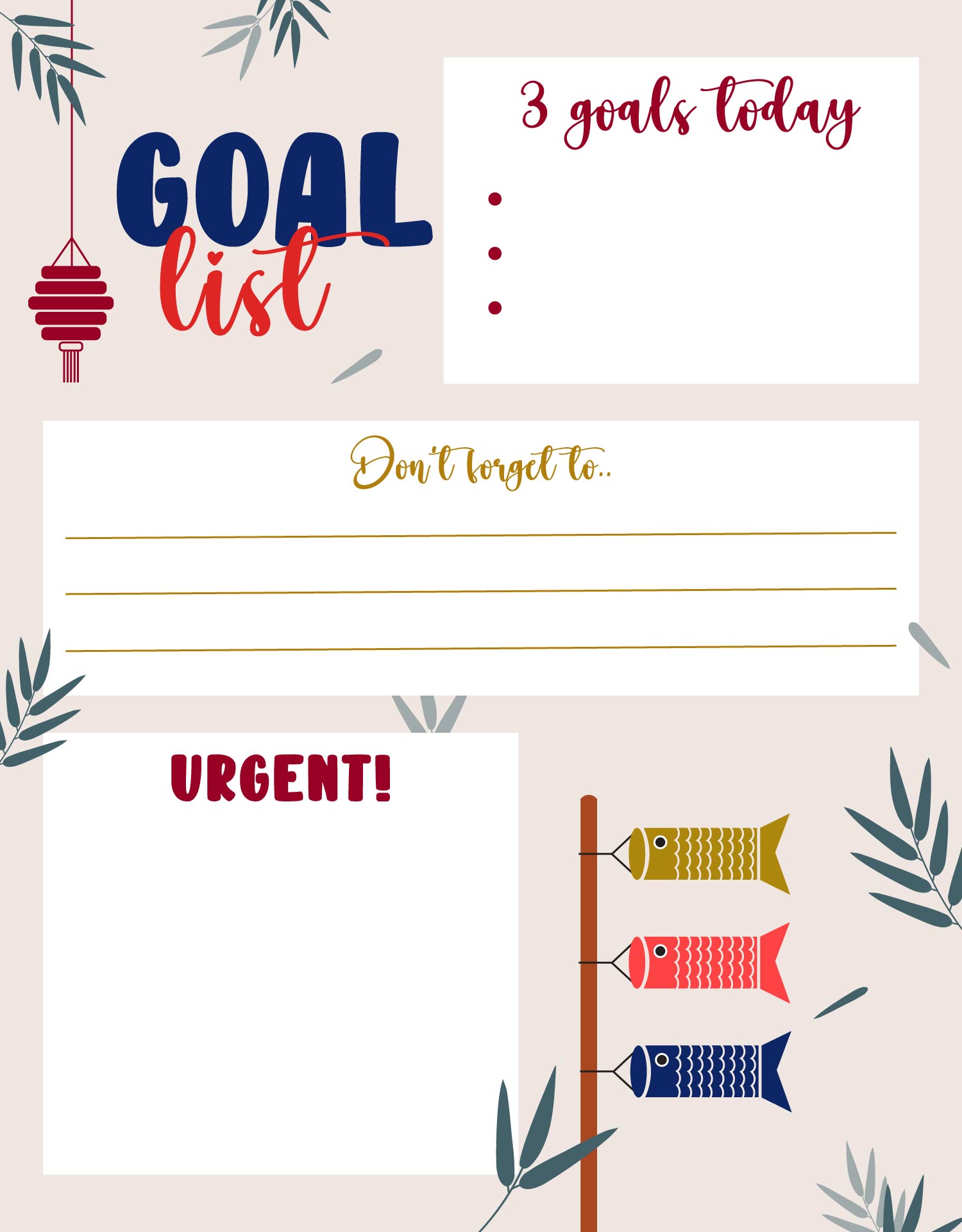 Goal Setting And To Do List Printables