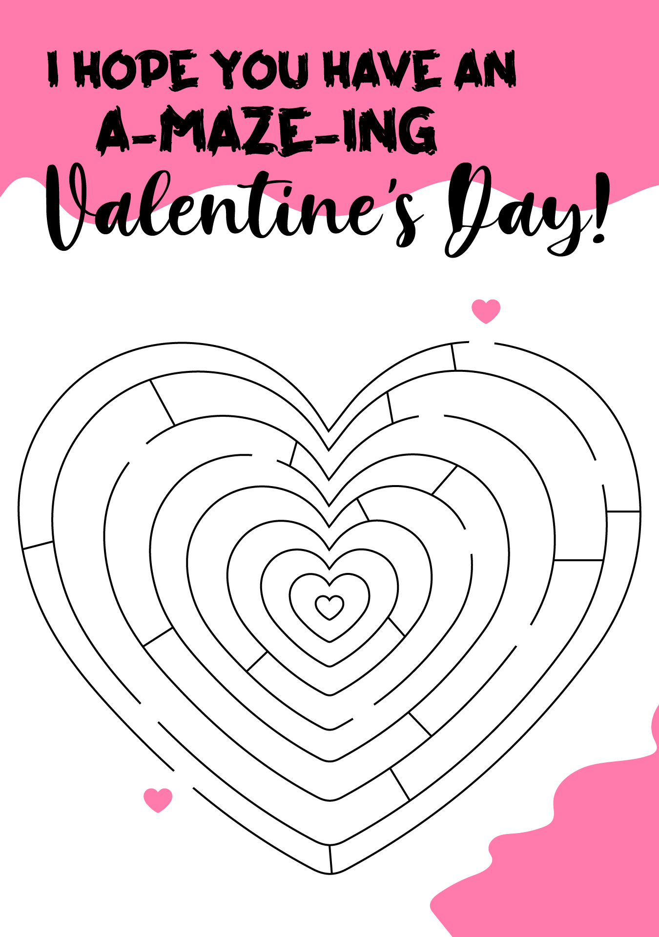 Printable Maze Valentines Day