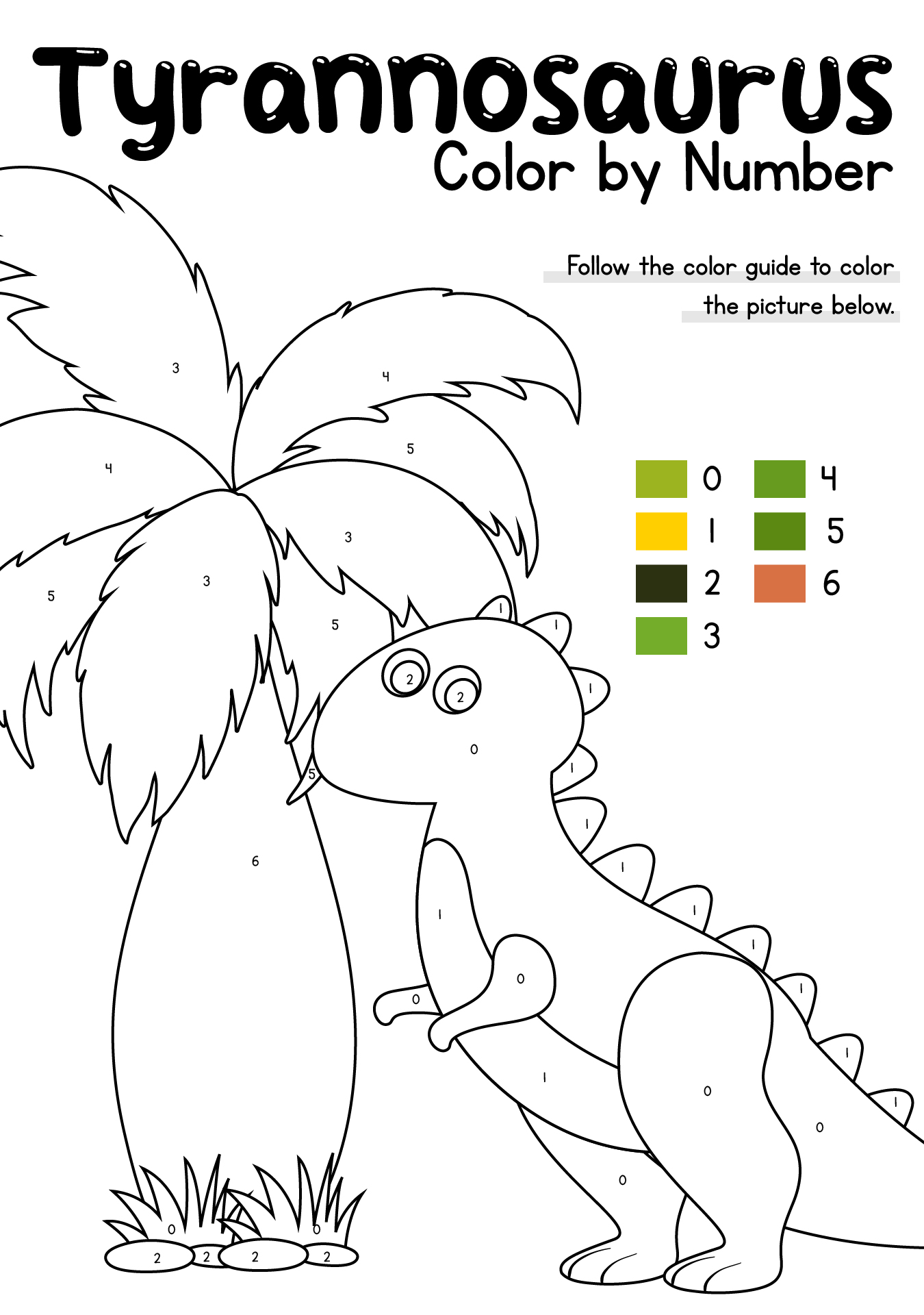 Tyrannosaurus Color By Number Printable