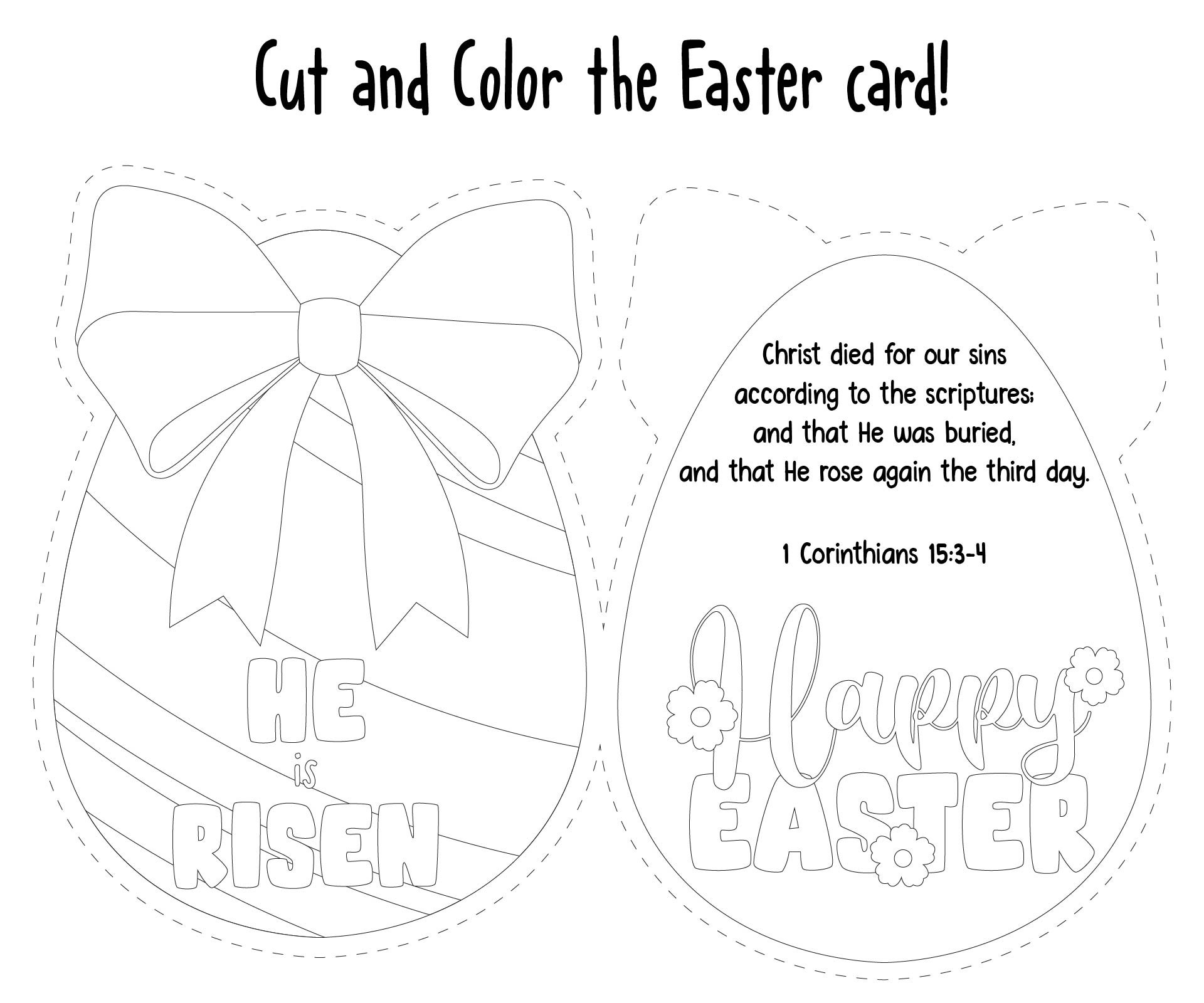 Christian Easter Craft Bible Printable Kids Sunday School
