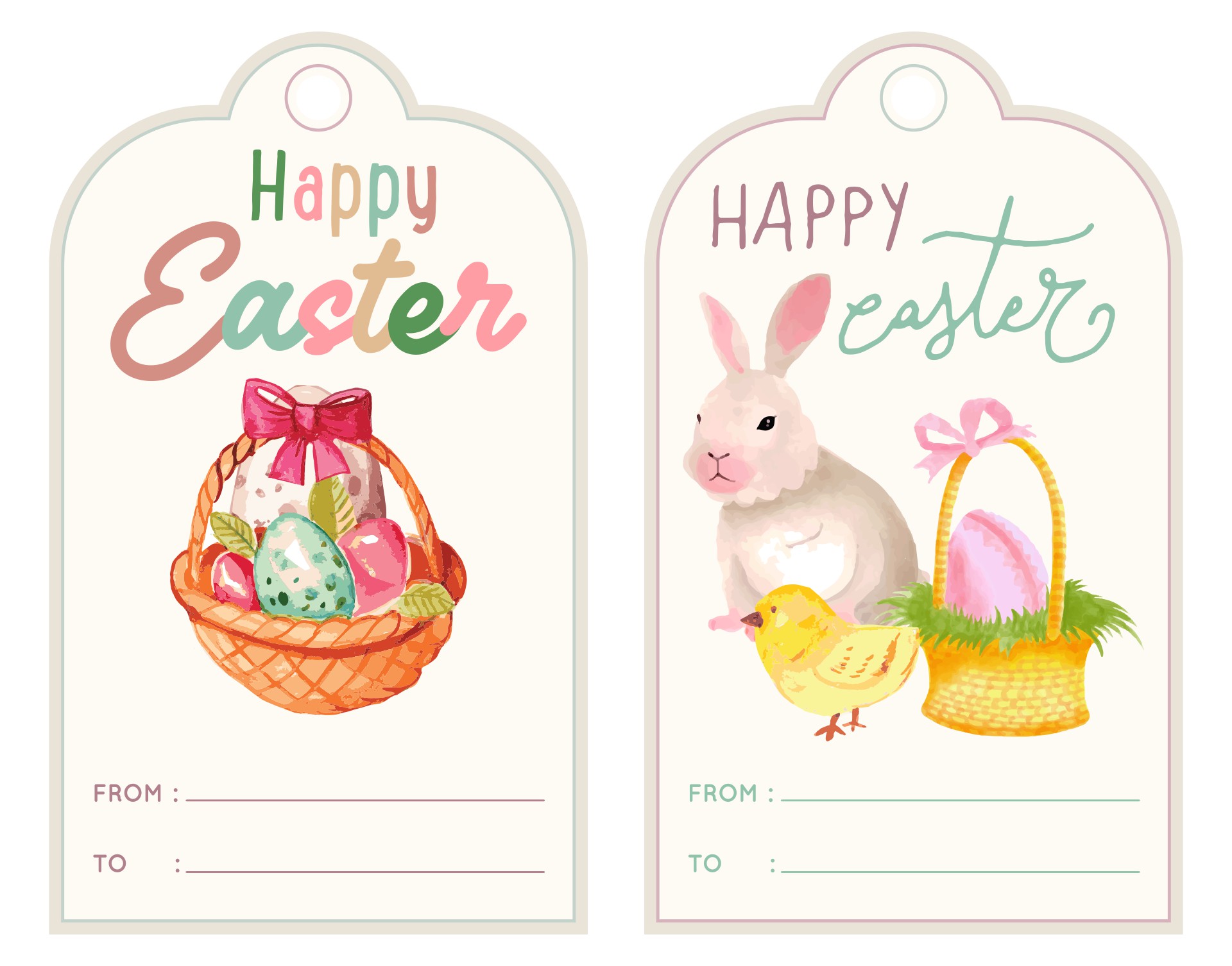 Easter Gift Tags Printable Watercolor