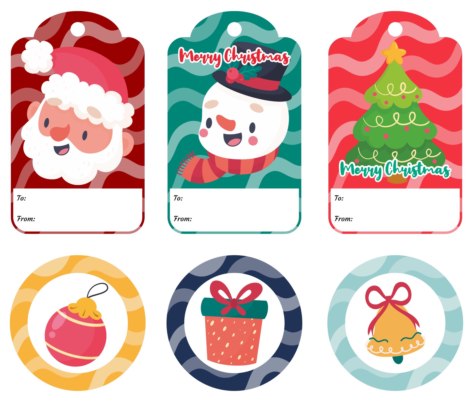 Colorful Printable Gift Tags For Christmas Presents