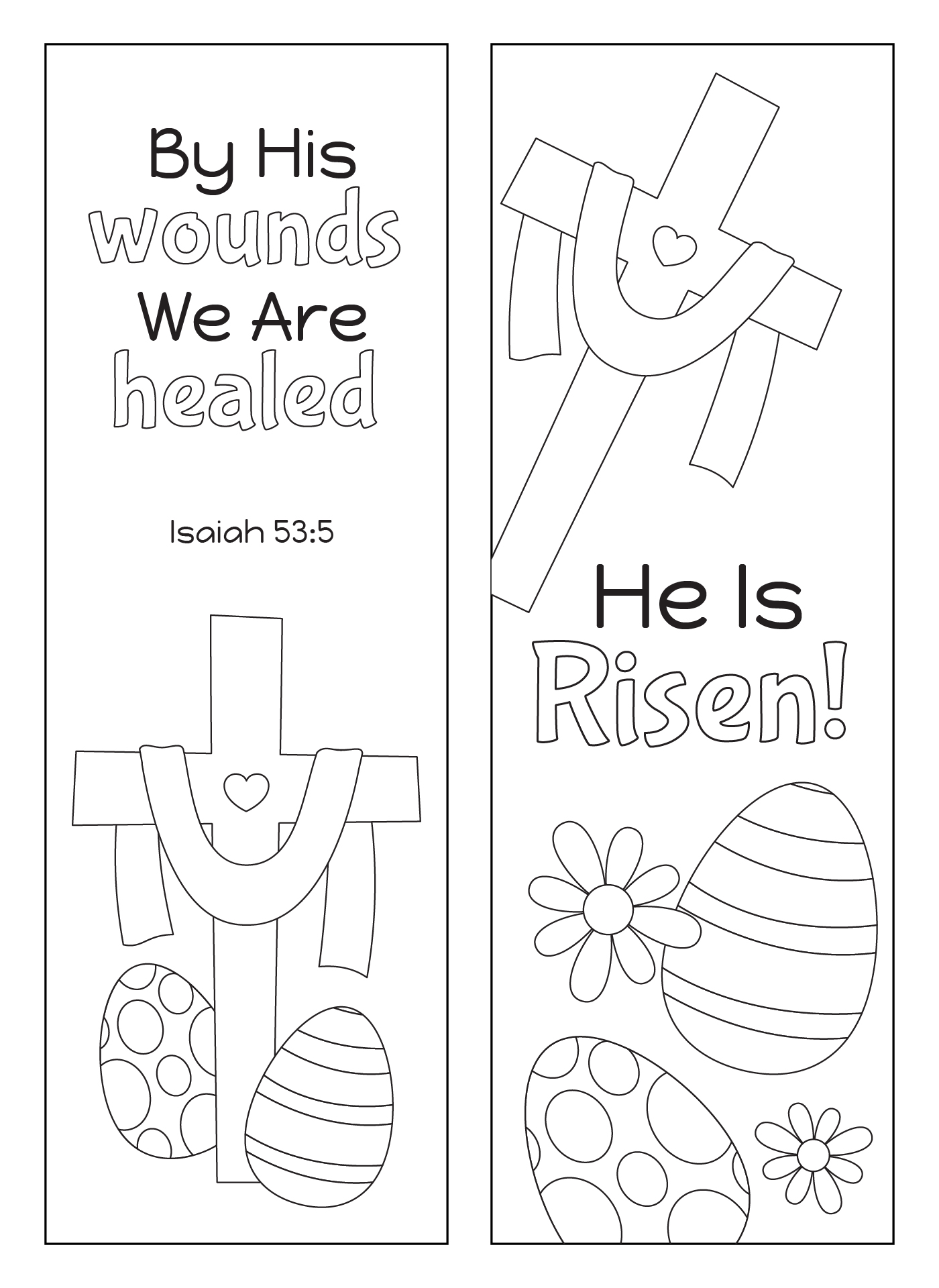 Easter Bible Bookmarks Color Your Own