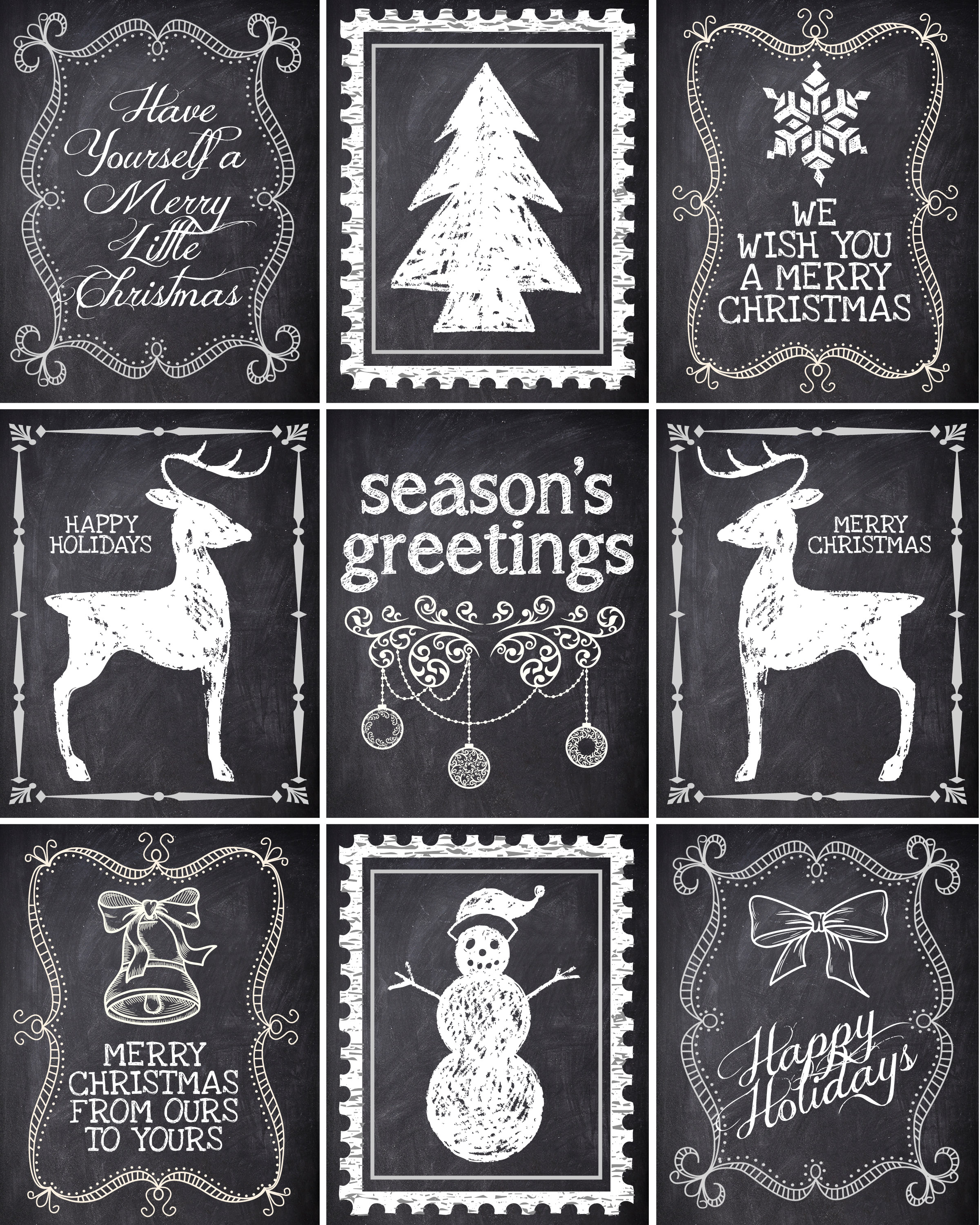 Chalkboard Christmas Tag Printable