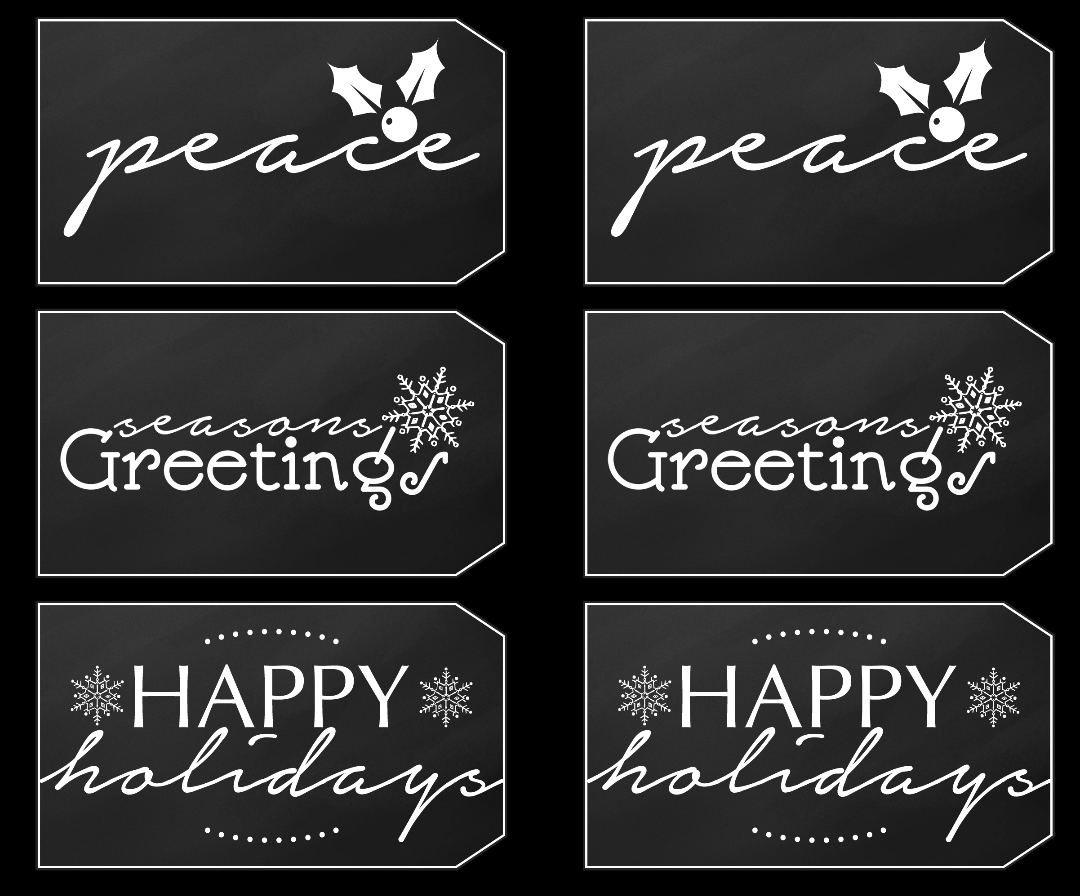 Chalkboard Christmas Printable Tags