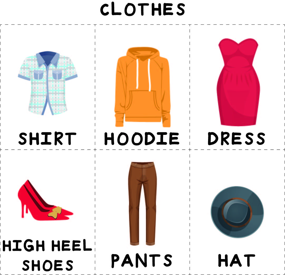 Clothes Flash Cards Printable