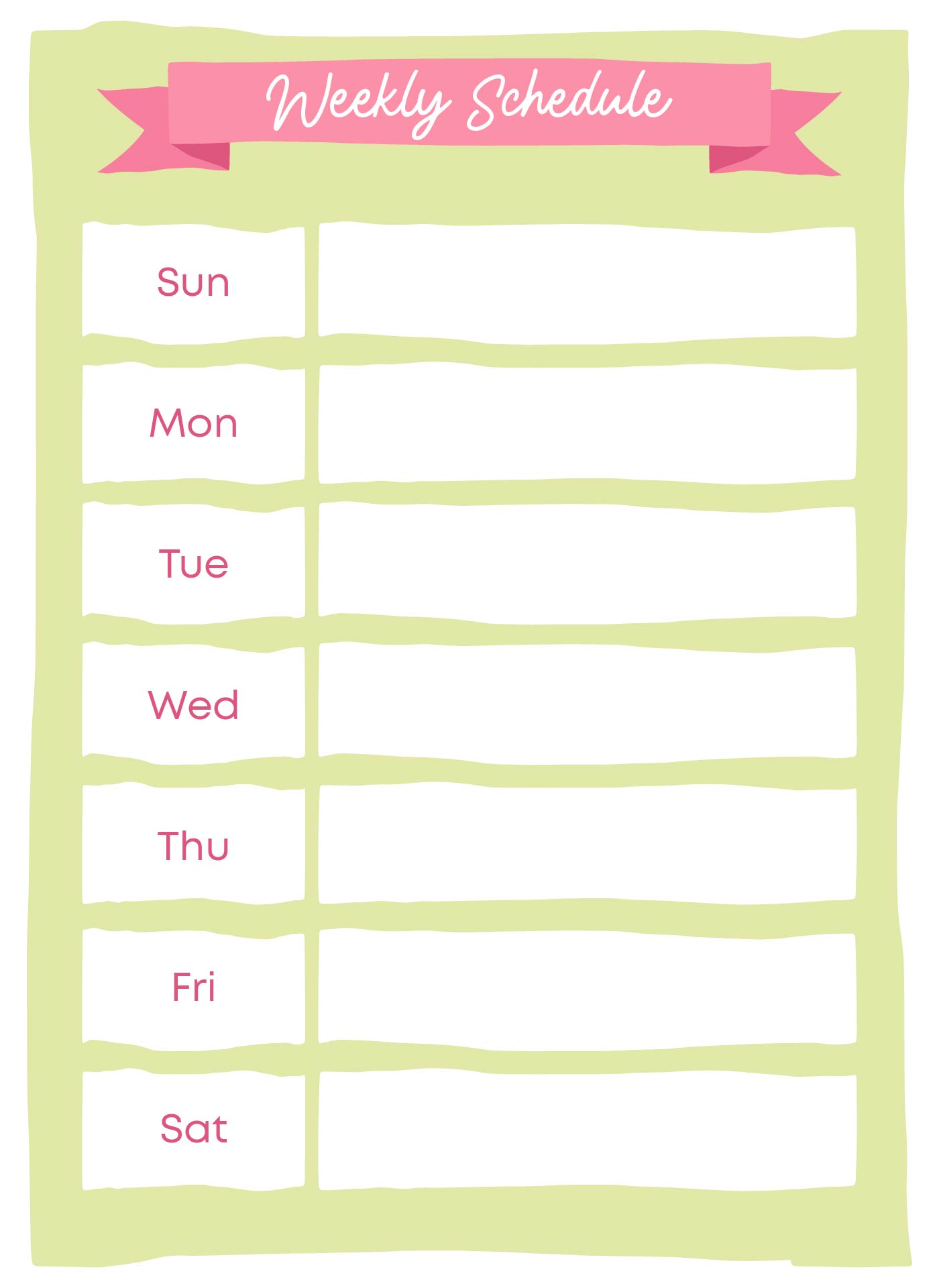 Free Printable Schedule Template Weekly Printable Templates Your Go 