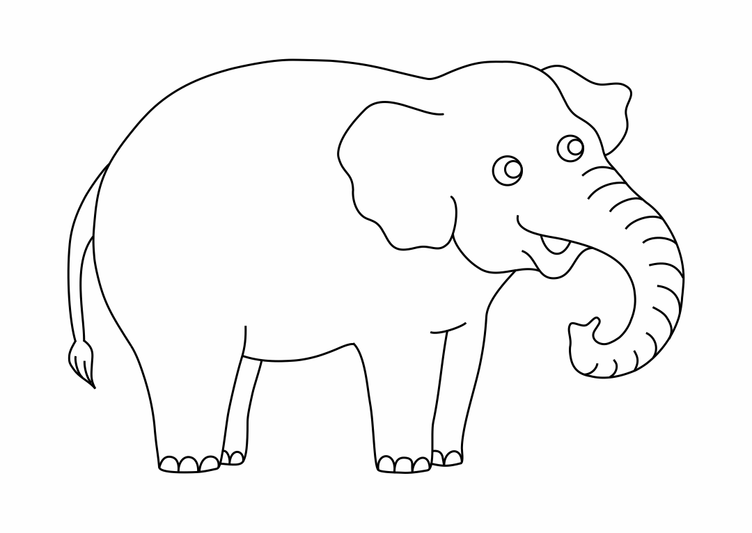 Elephant Outline Free Printable