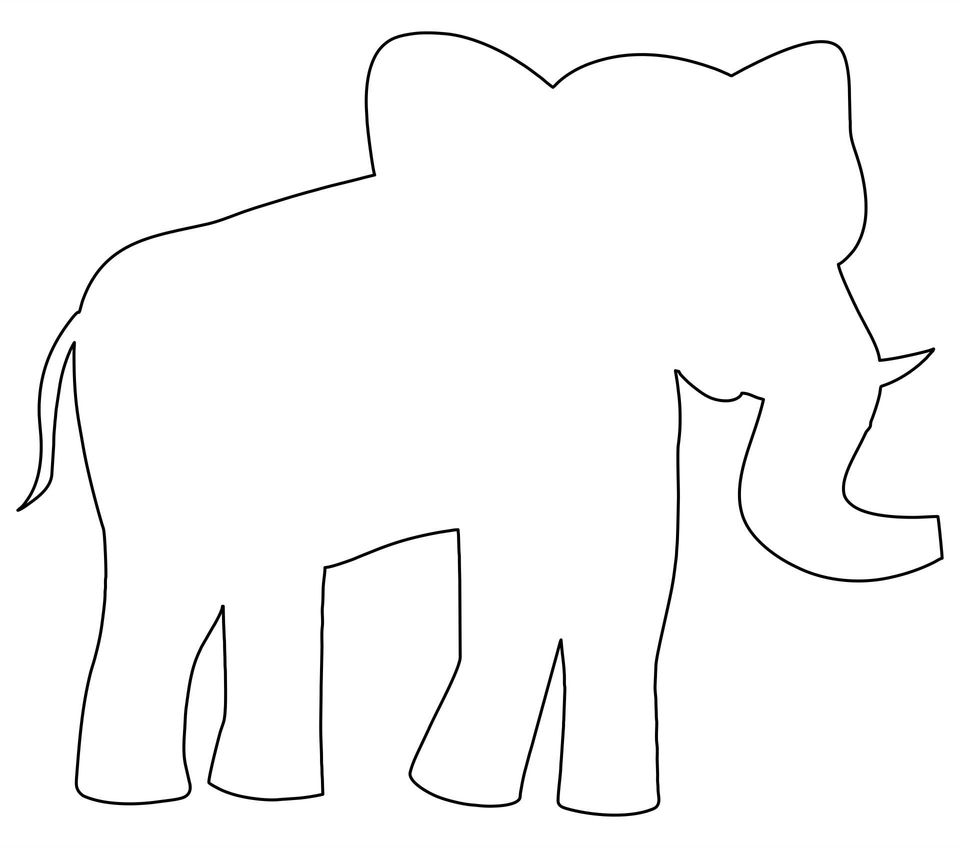 Printable Elephant Outline Printable World Holiday