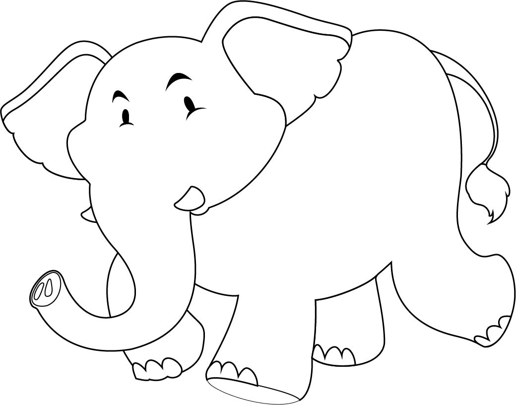 Baby Elephant Outline Template