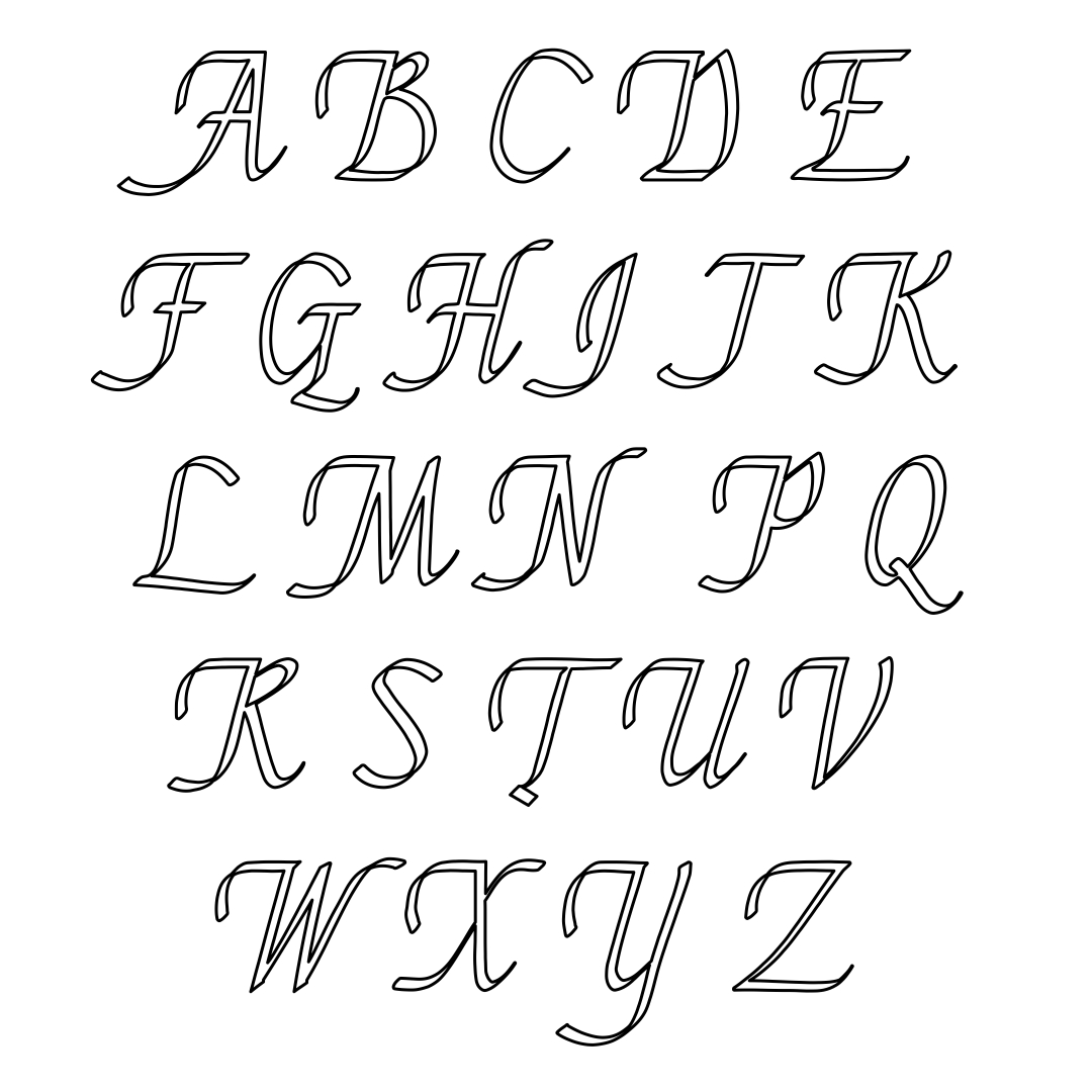 Cursive Letter Stencils Printable