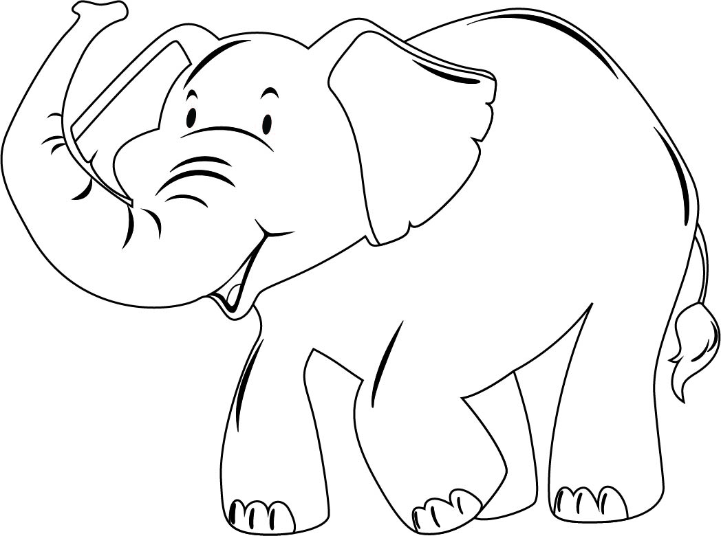 Baby Elephant Outline Template