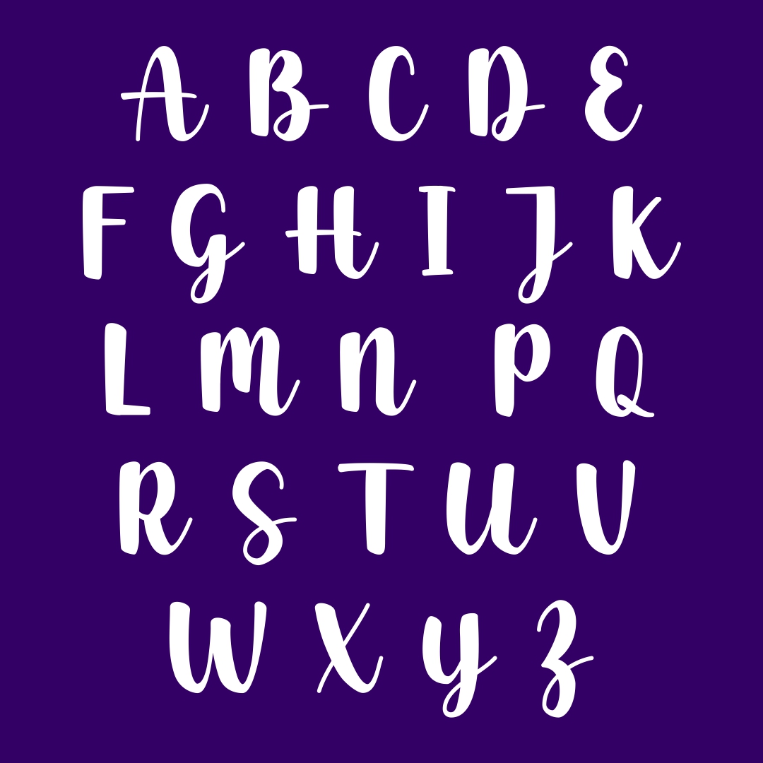 Printable Script Alphabet Letters Stencil