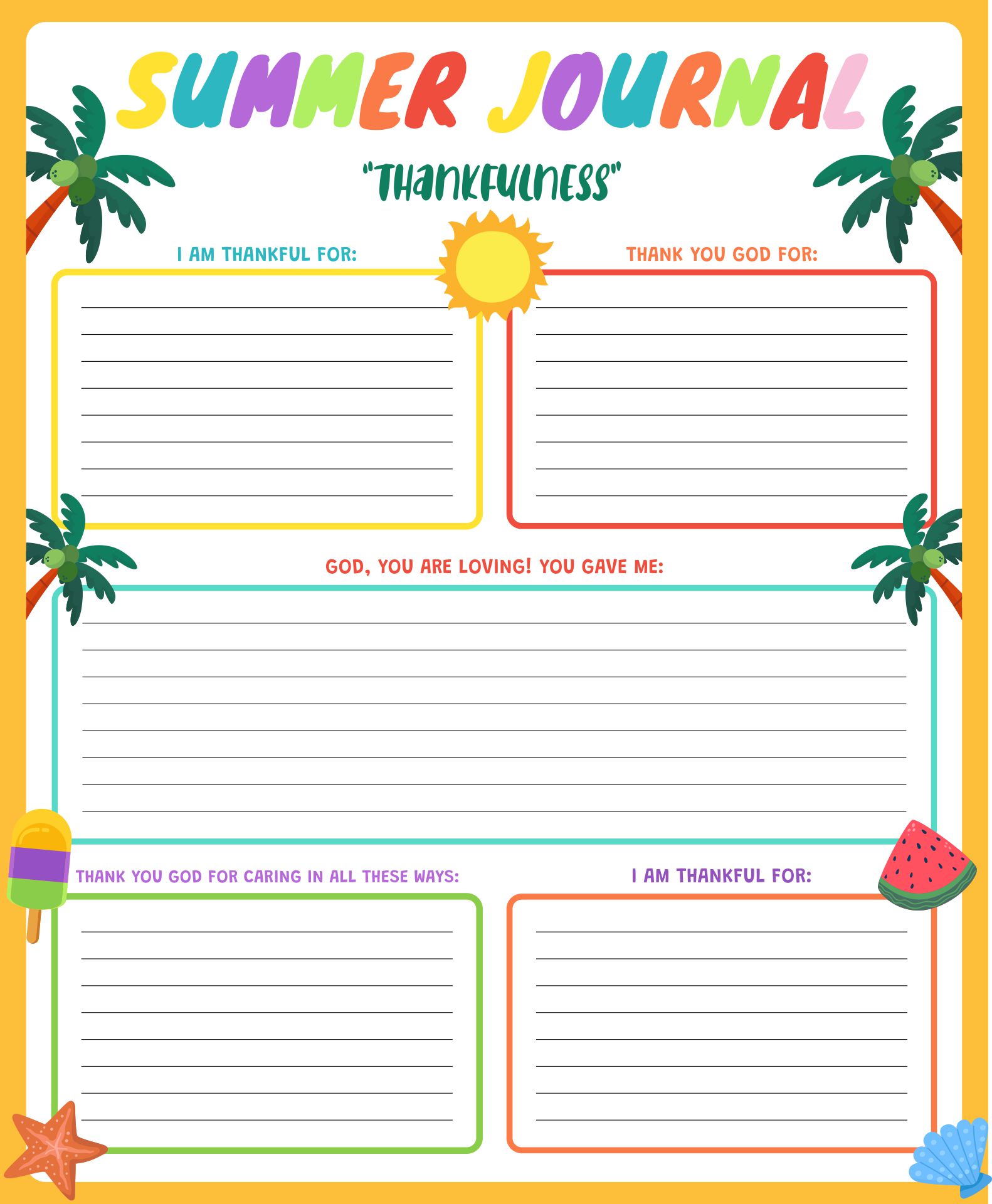  Printable Summer Journal