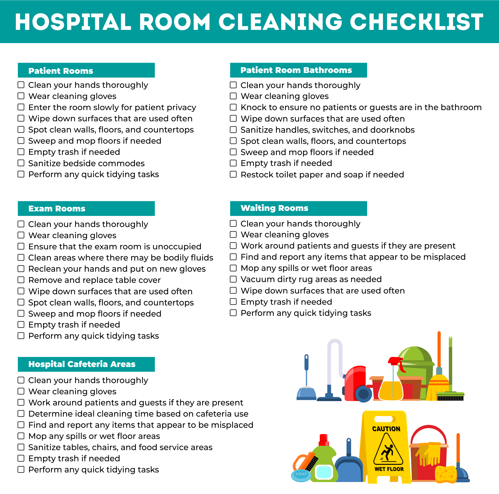 Hospital Room Cleaning Checklist