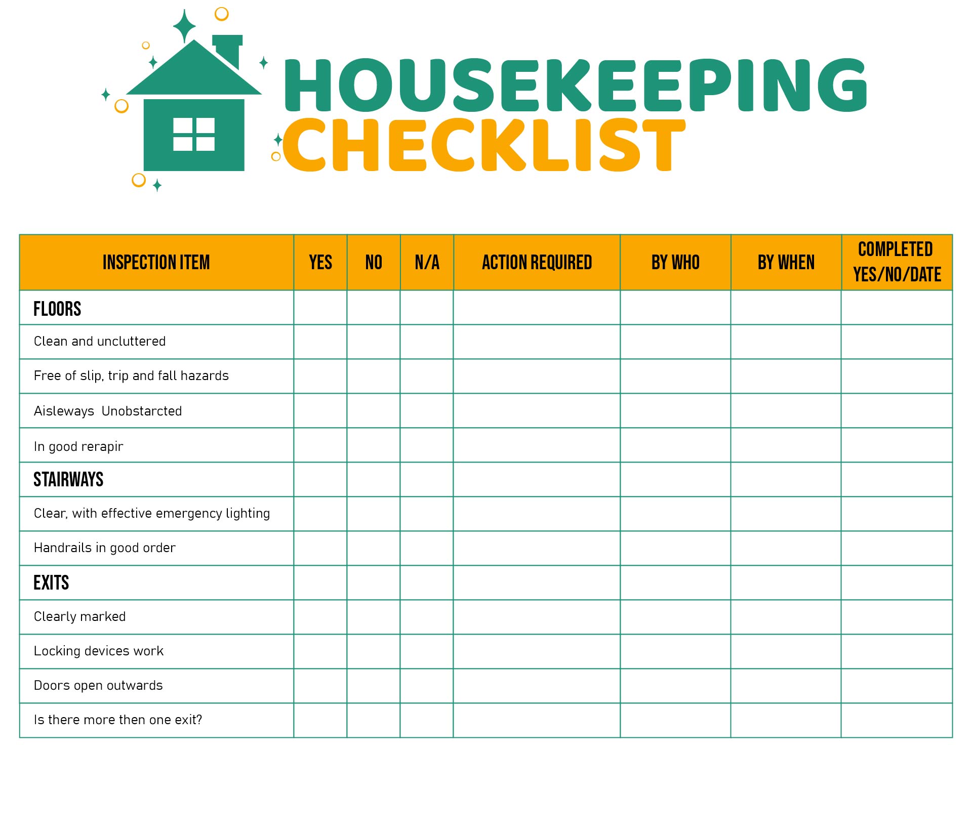 Hotel Inspection Checklist Template