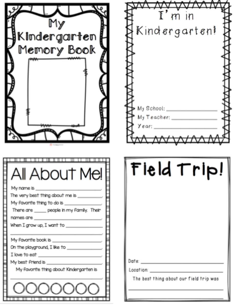 Kindergarten Memory Book Printables