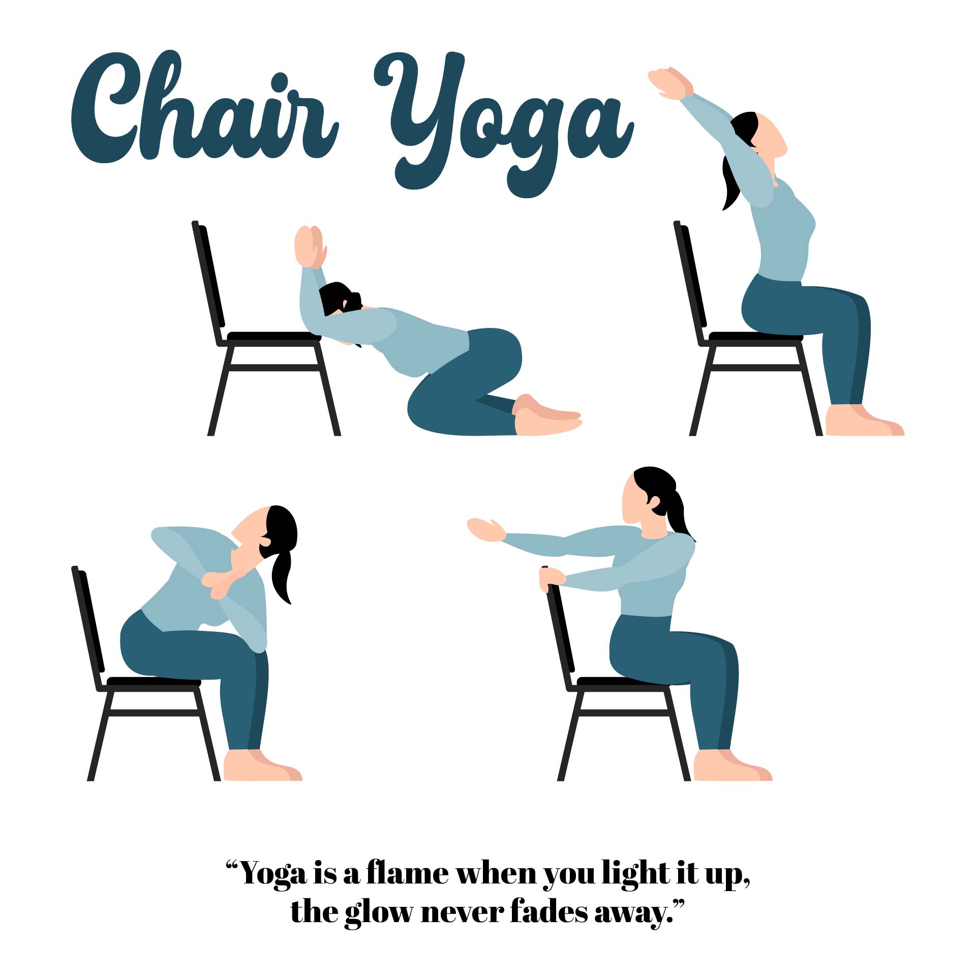Printable Chair Yoga Exercises for Seniors
