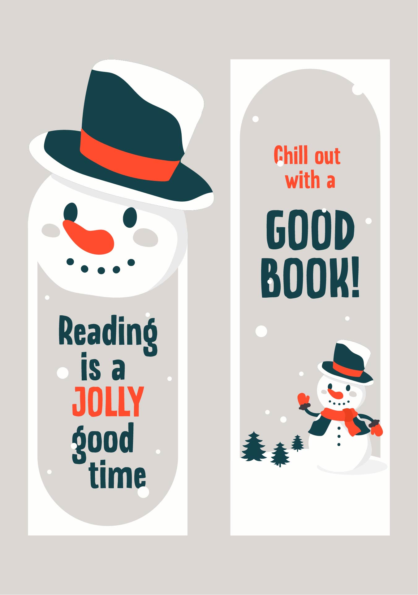 Printable Christmas Bookmarks Print
