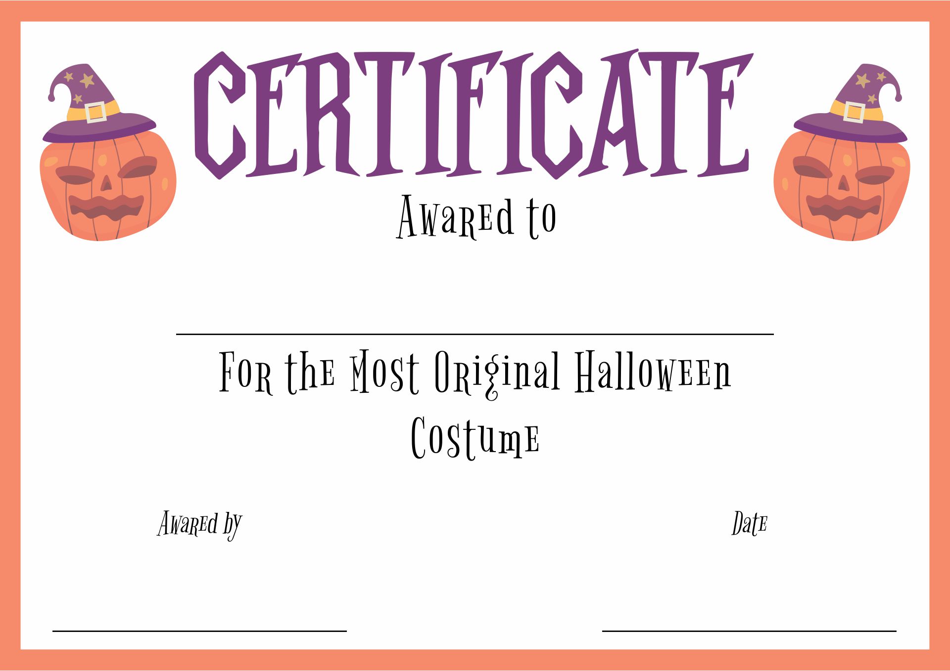 Printable Halloween Certificates
