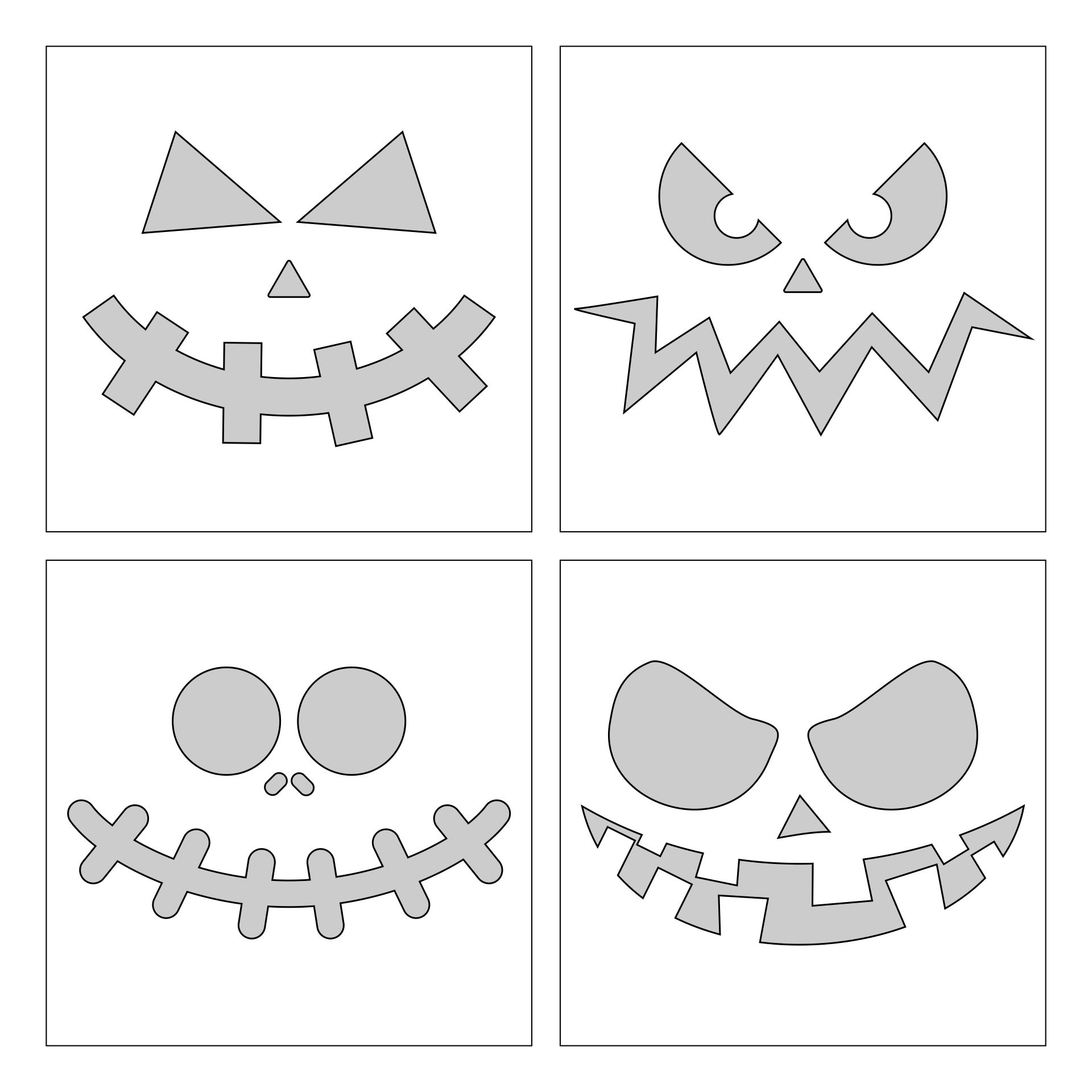 Scary Face Pumpkin Carving Patterns Printable