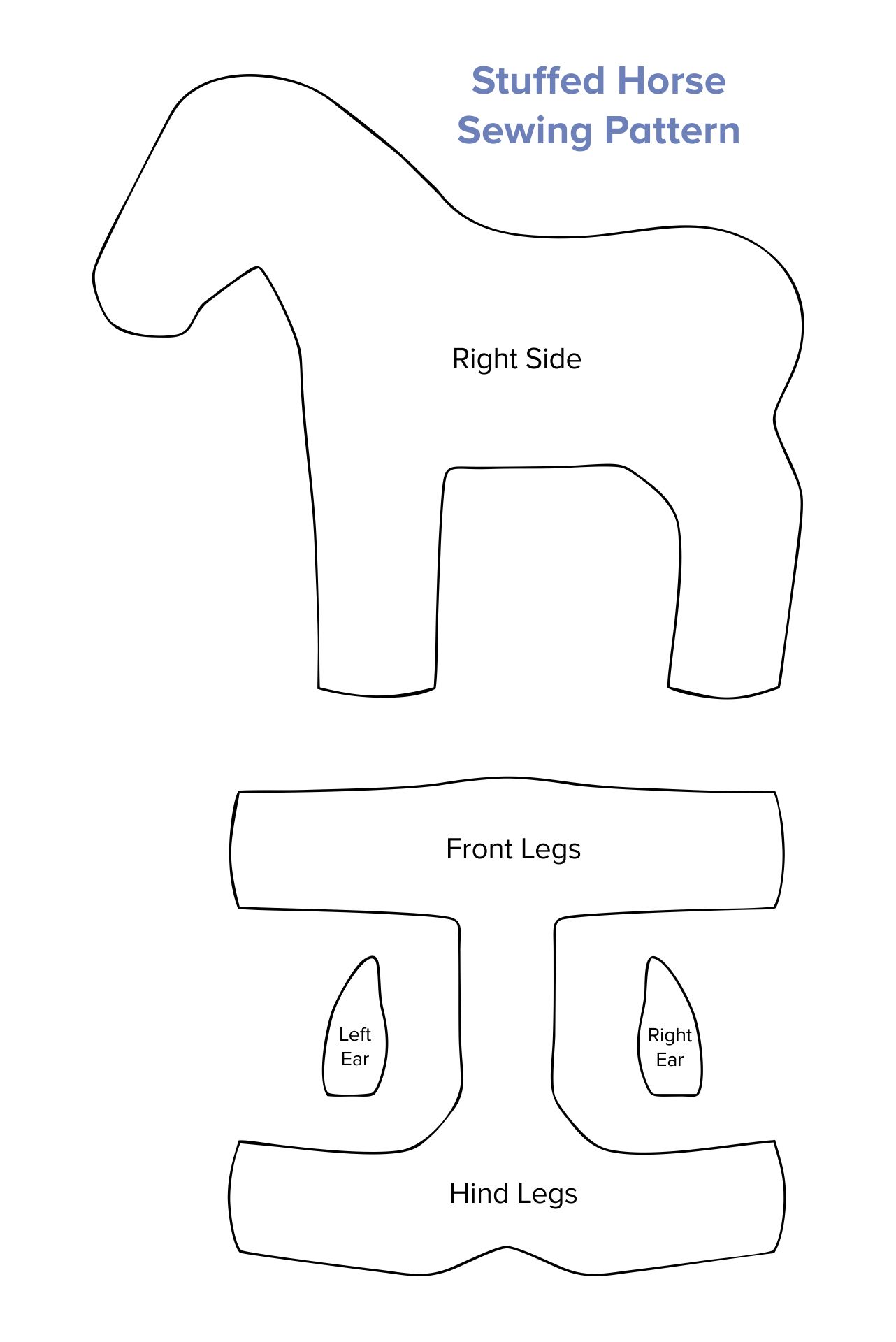 6 Best Images of Free Printable Sewing Patterns Horse - Free Printable ...