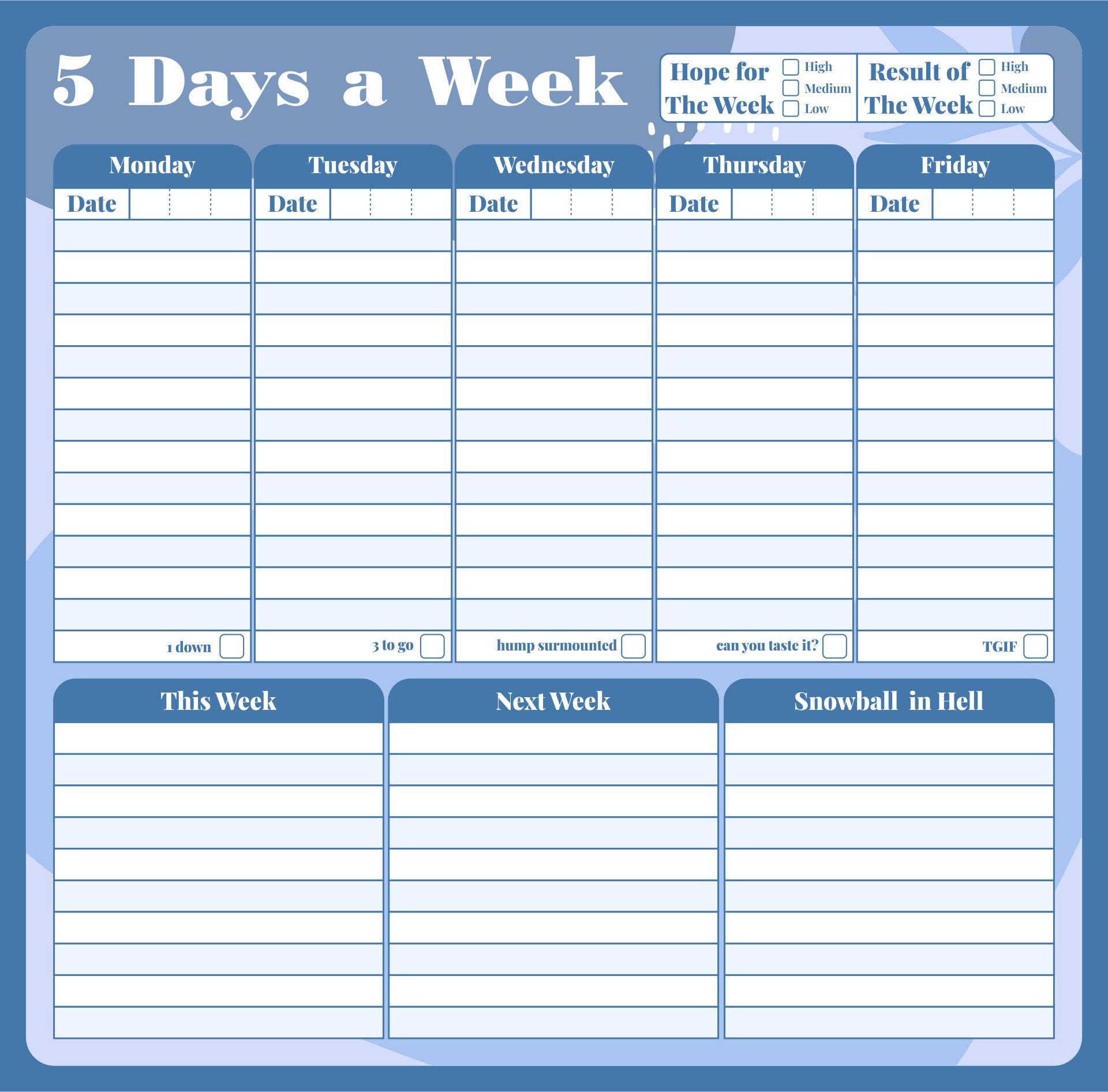 7 Best Images of 5 Day Work Week Monthly Calendar