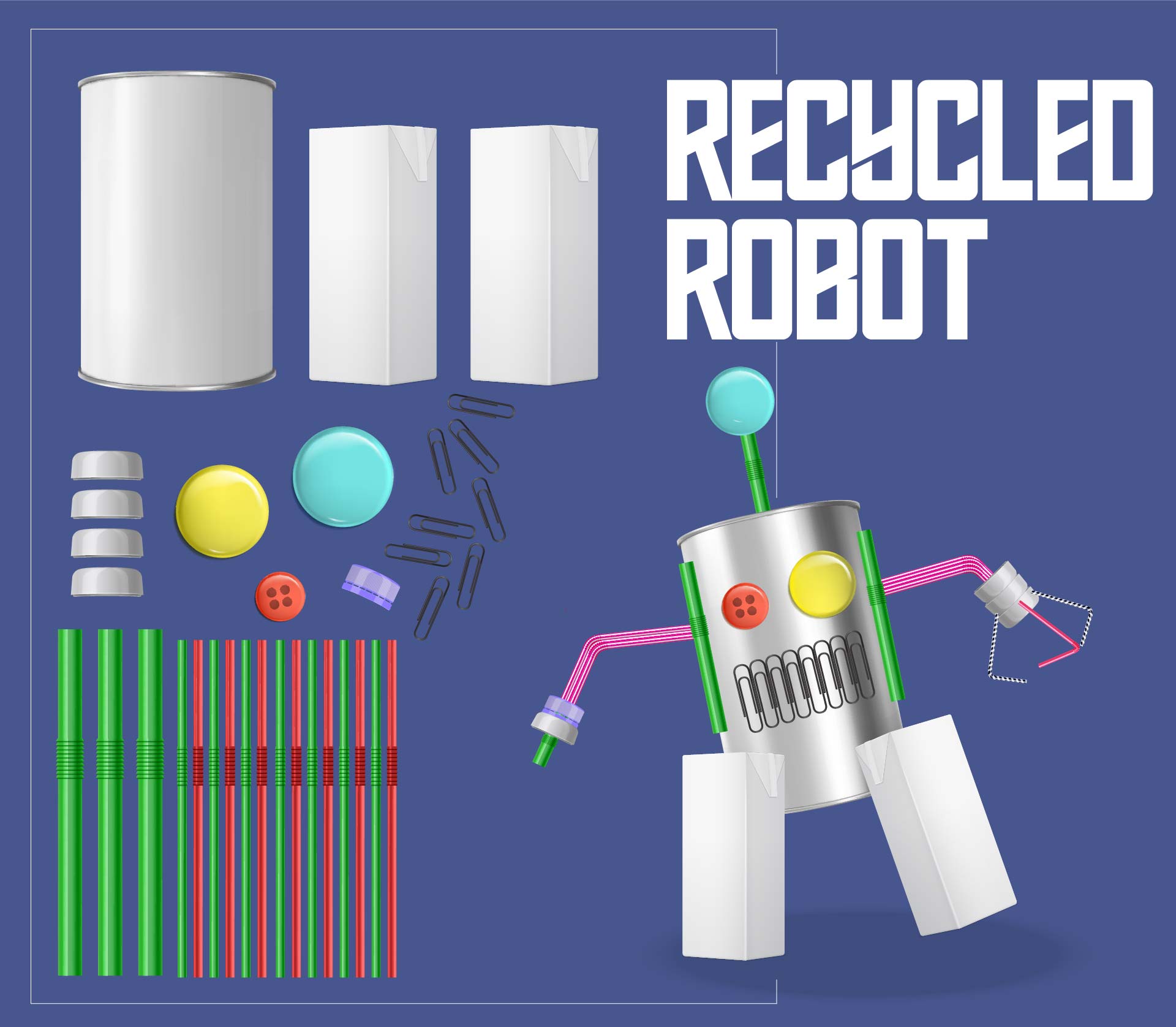 Easy Recycled Robot Craft Kids