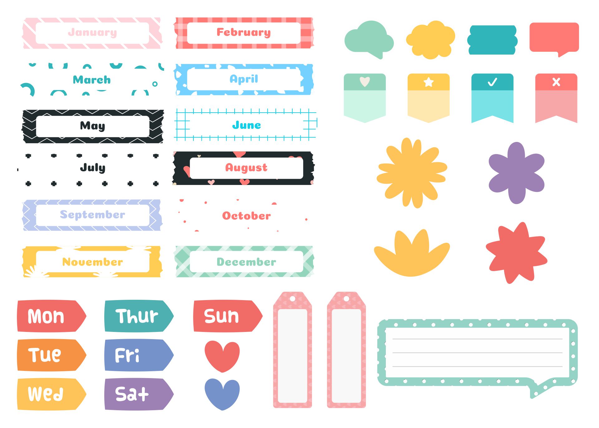 Printable Calendar Stickers