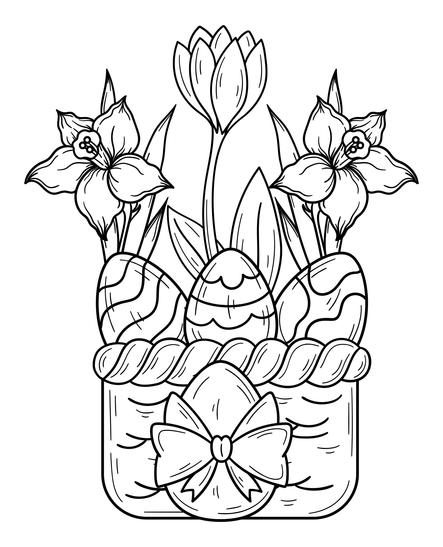 Printable Easter Coloring Pages Flowers