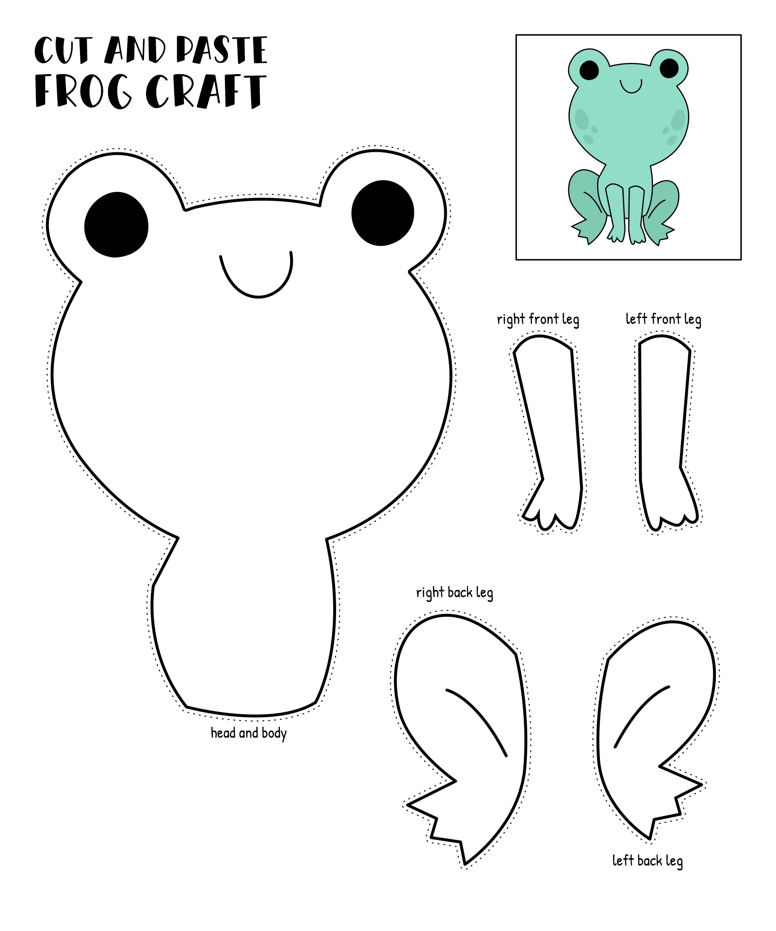 Frog Paper Bag Puppet Craft Template With Directions - Etsy