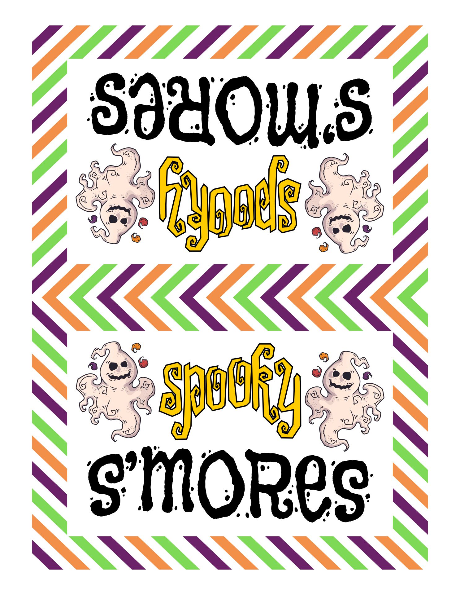 Printable Halloween Tags for Smores