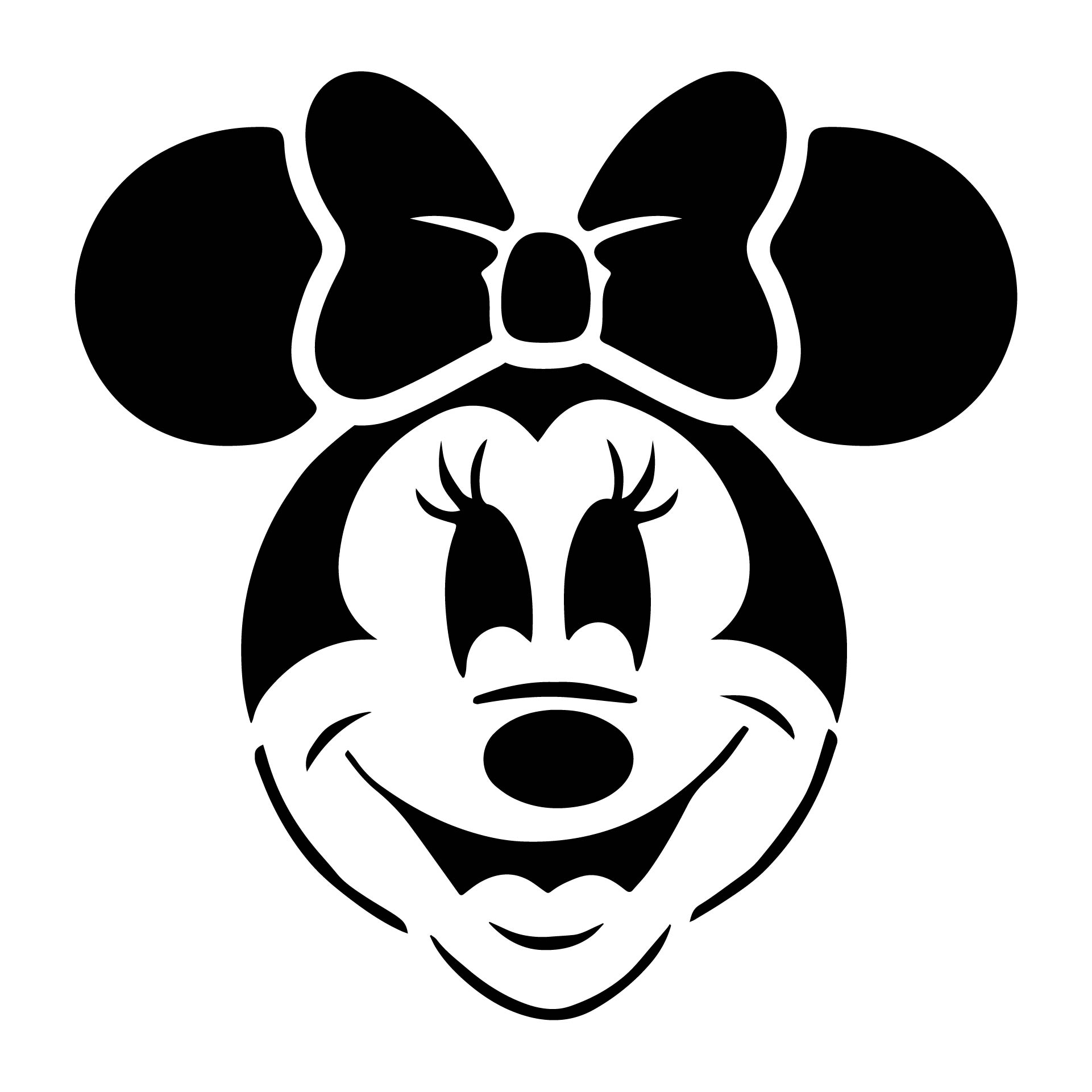 Printable Minnie Mouse Pumpkin Stencils