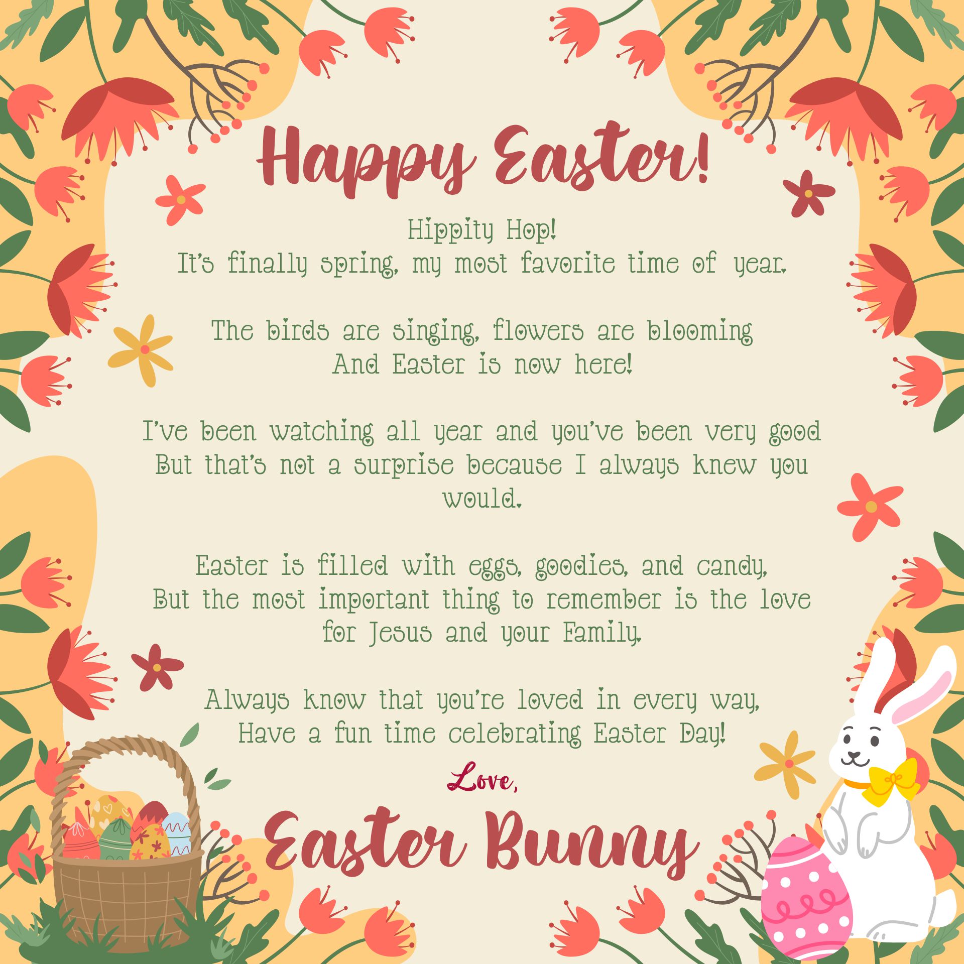 Printable Note From the Easter Bunny