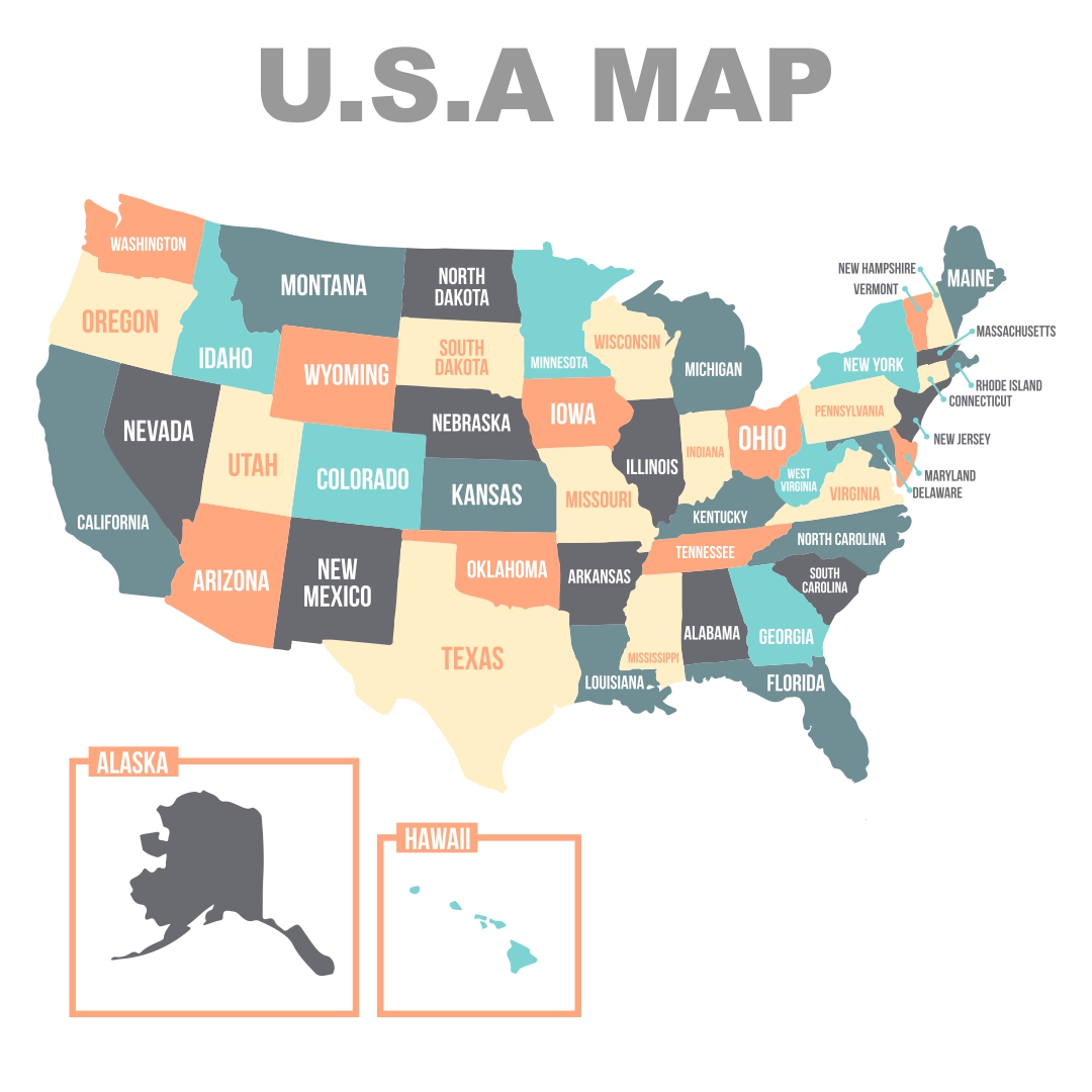 Printable United States Maps of the USA