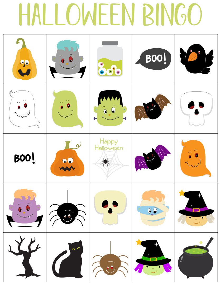 Halloween Bingo Printable for 7