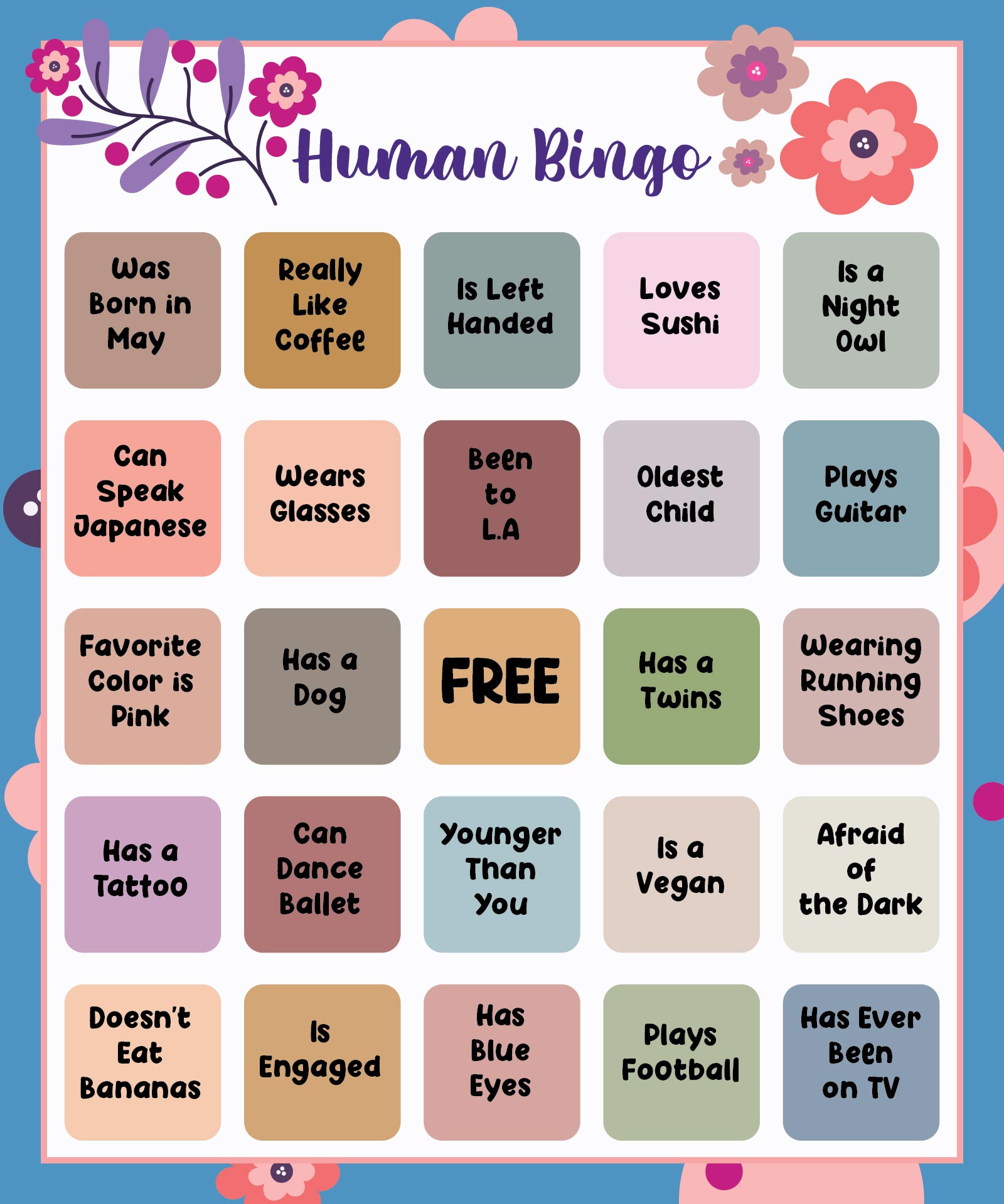 23 Best Printable Human Bingo Templates - printablee.com Within Ice Breaker Bingo Card Template