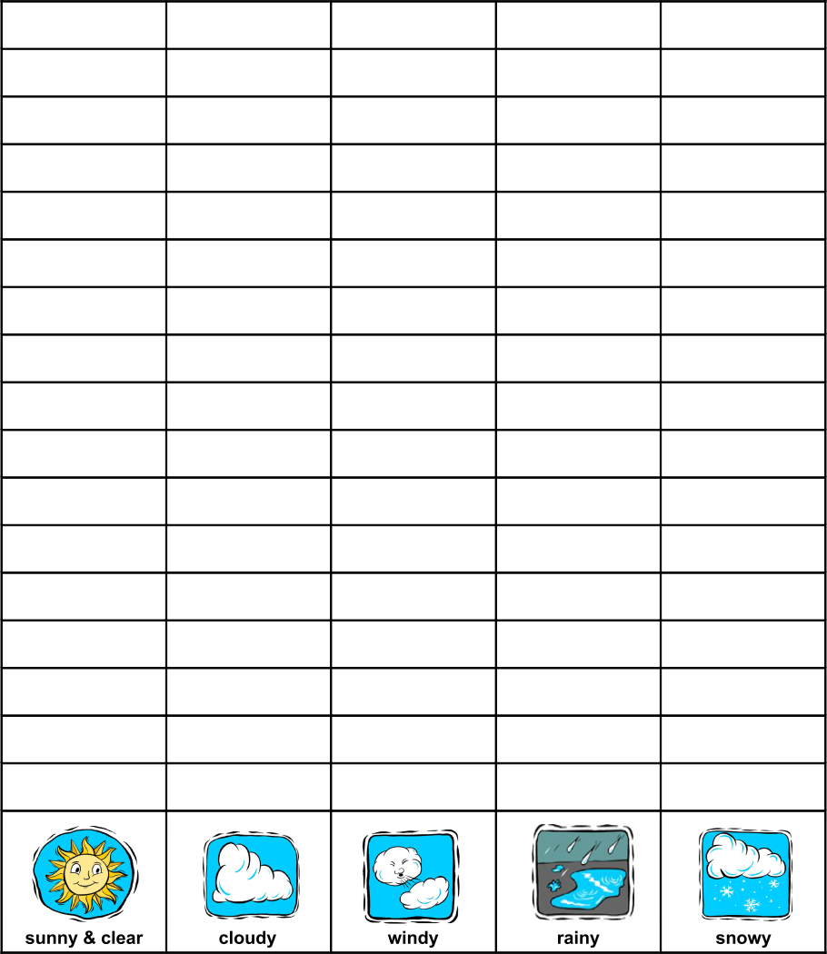 7 Best Kindergarten Weather Graph Printable Printablee Com