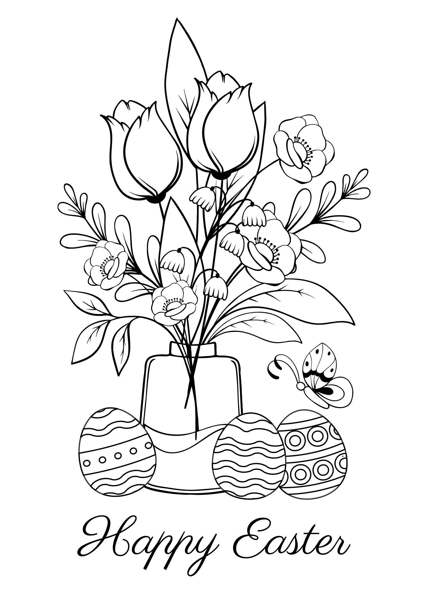Printable Easter Coloring Sheets Flowers