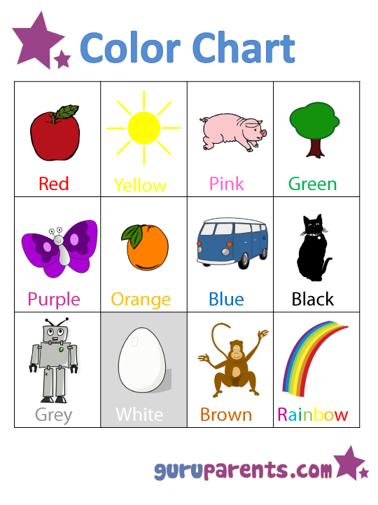 Color Chart For Kindergarten
